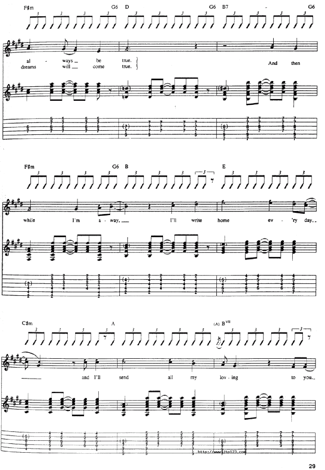 AllMyLoving吉他谱_Beatles_D调和弦弹唱谱_图谱2