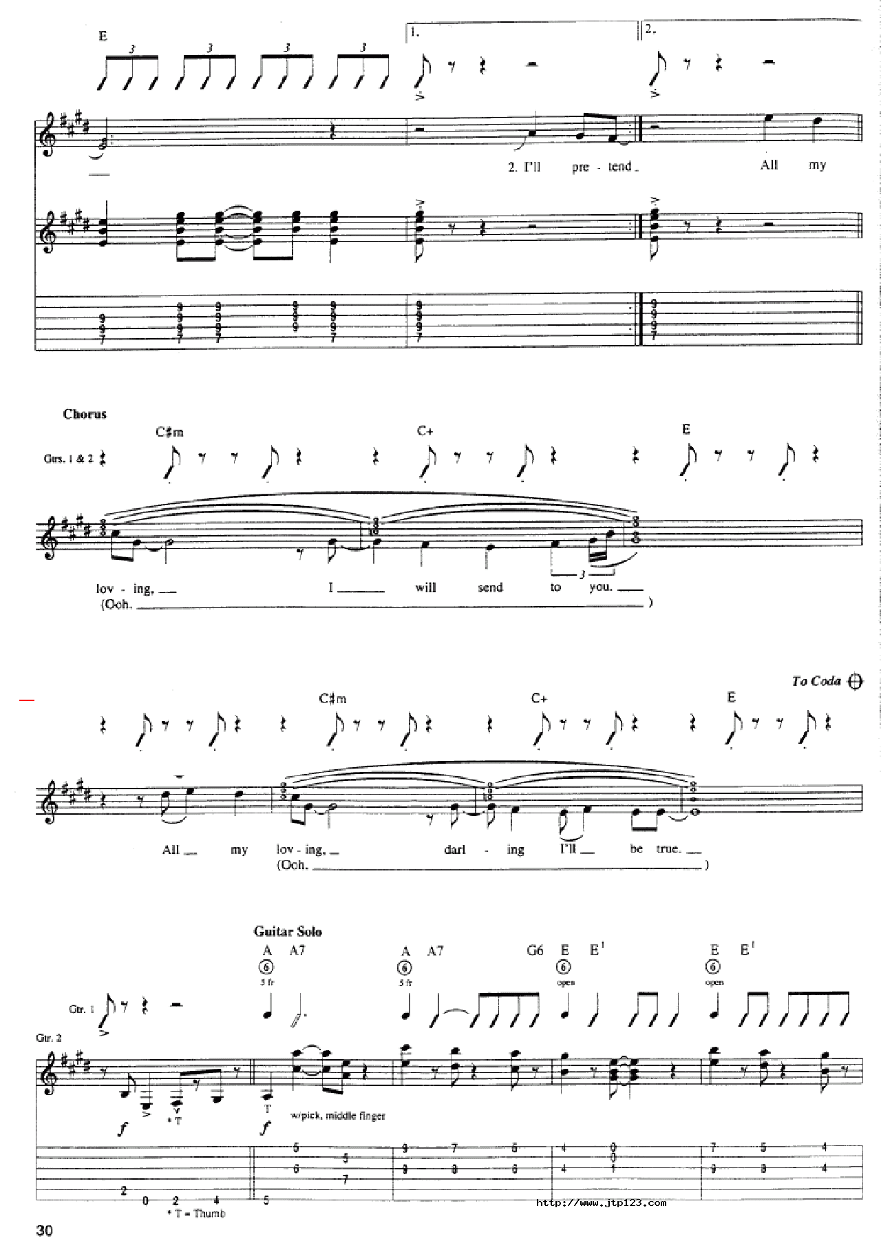 AllMyLoving吉他谱_Beatles_D调和弦弹唱谱_图谱3