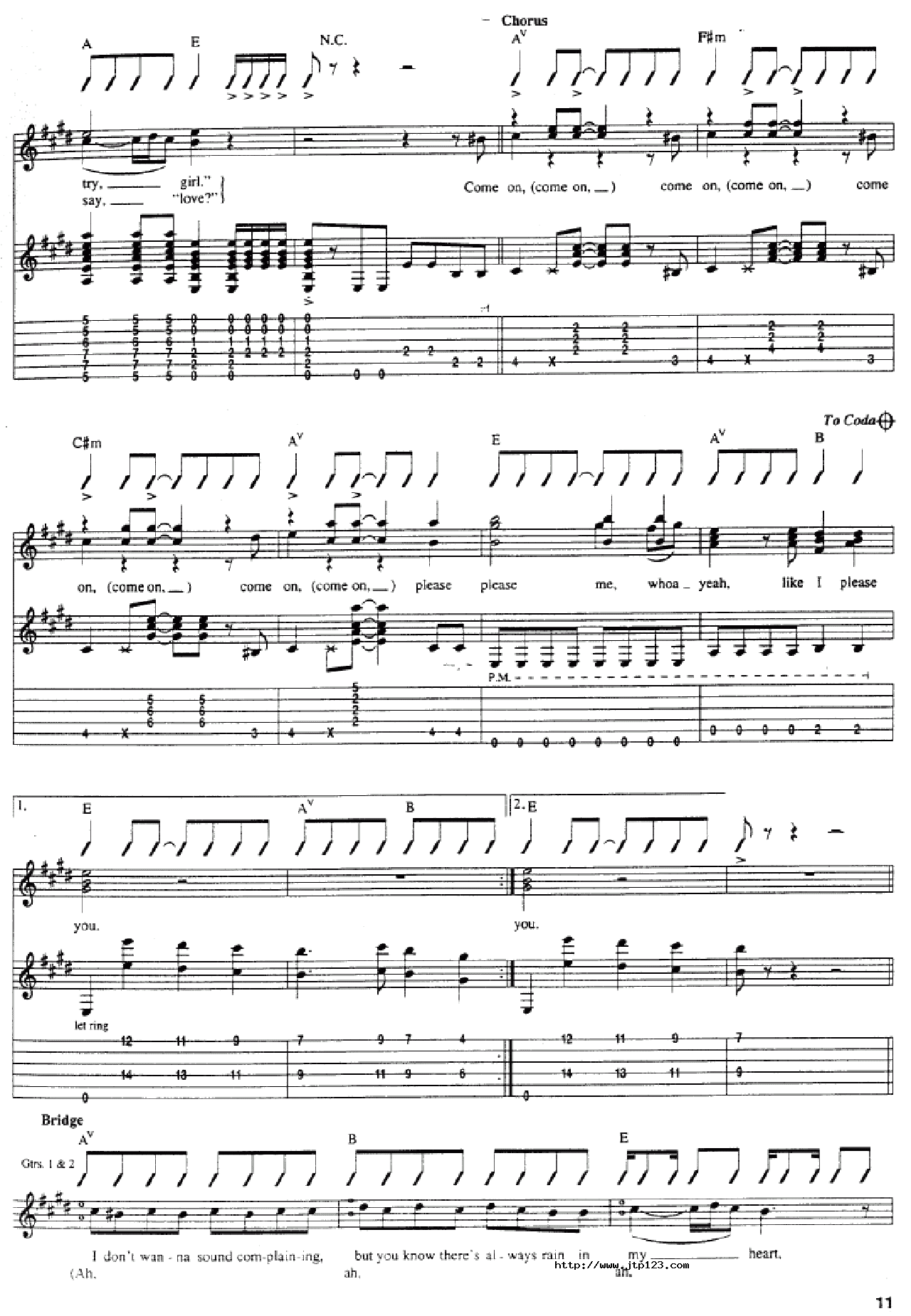 PleasePleaseMe吉他谱_Beatles_D调和弦弹唱谱_图谱2