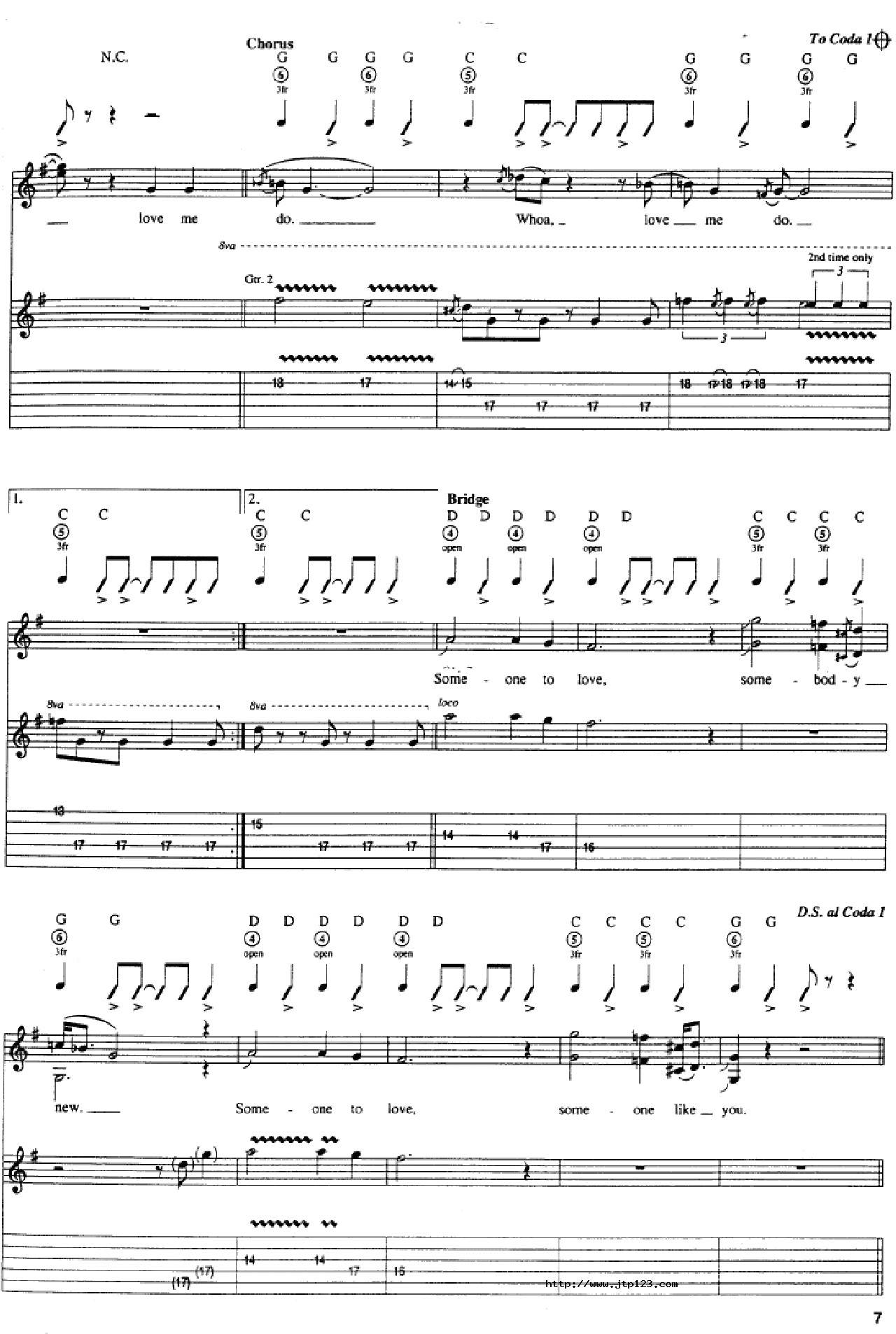 loveMedo吉他谱_Beatles_G调和弦弹唱谱_图谱2