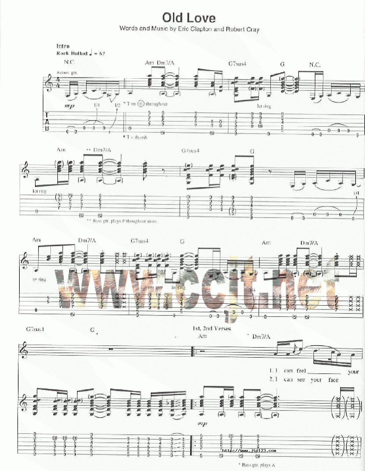 OldLove吉他谱_EricClapton_G调和弦弹唱谱_图谱1