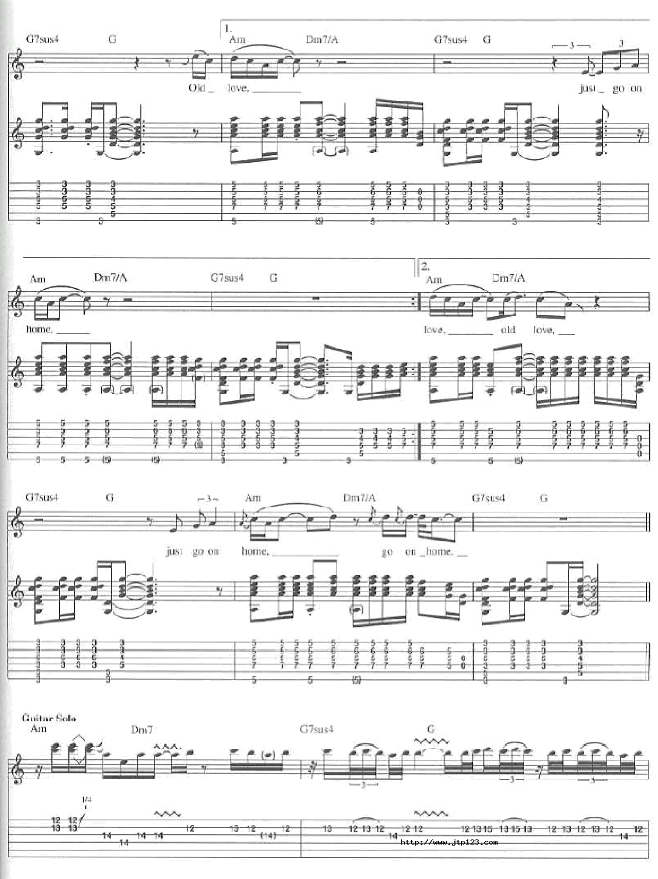 OldLove吉他谱_EricClapton_G调和弦弹唱谱_图谱4