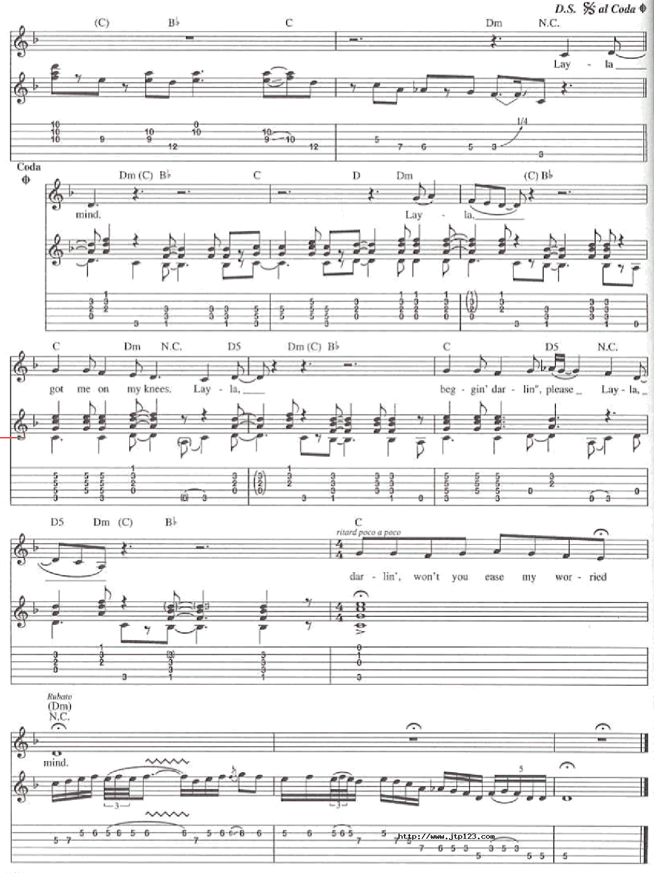 Layla吉他谱_原版扫描版_G调和弦弹唱谱_扫描版_图谱7