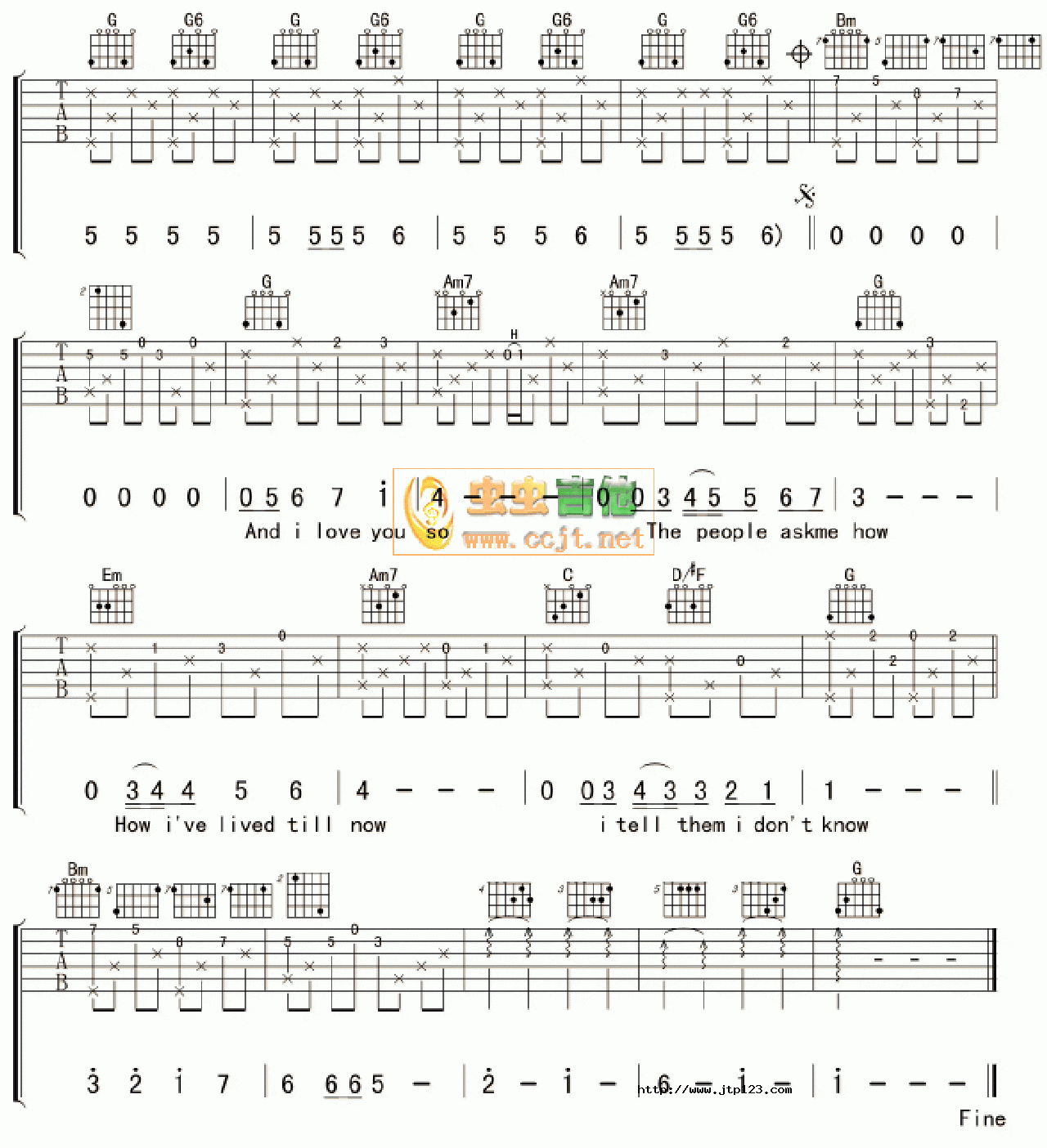 AndILoveYouSo吉他谱_欧美经典_C调和弦弹唱谱_图谱3