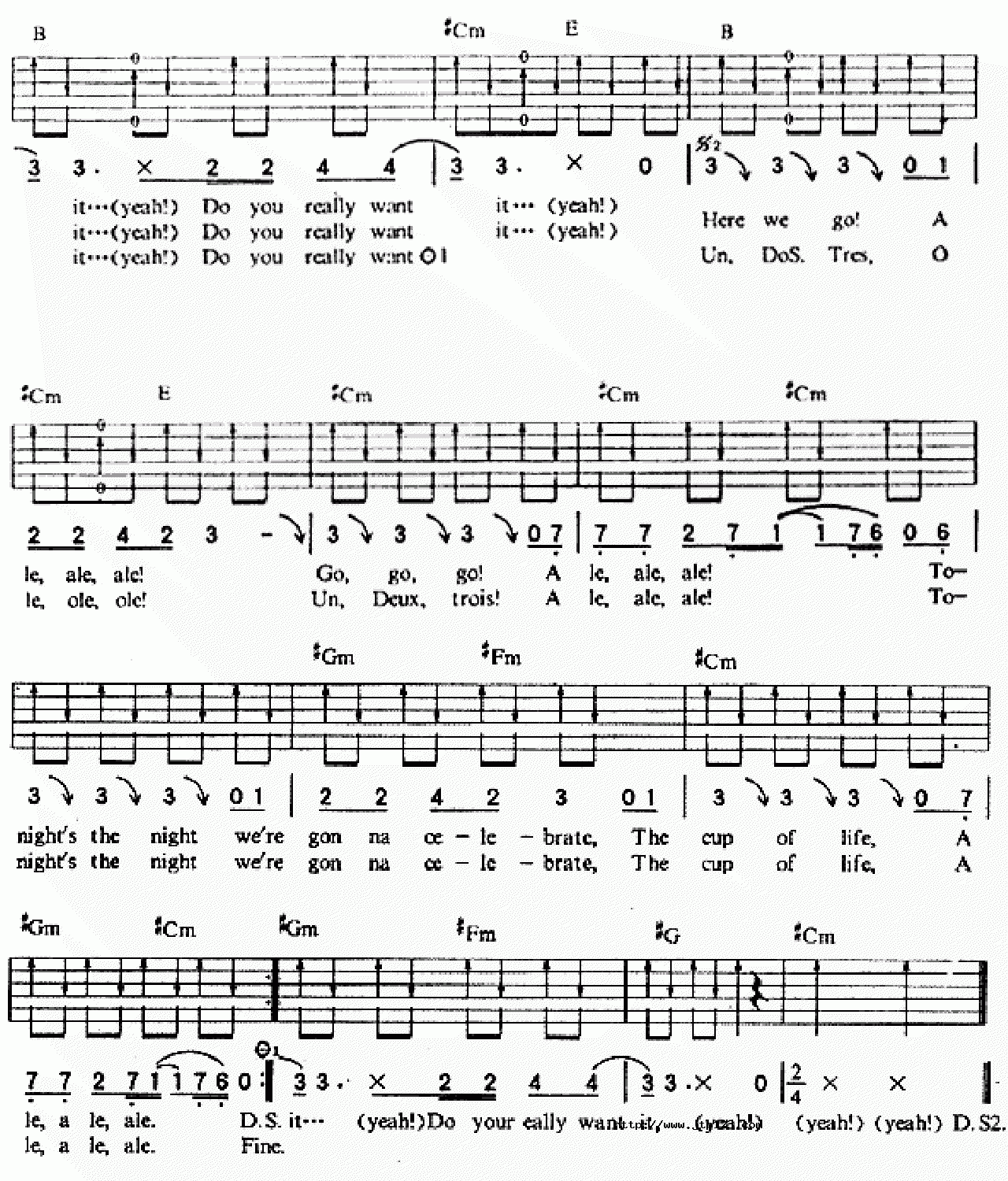 TheCupOfLife吉他谱_世界杯_E调和弦弹唱谱_图谱3