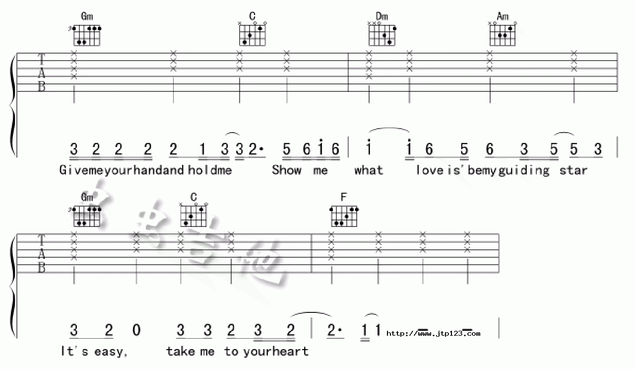 Take me to your heart吉他谱_世界名曲_F调和弦弹唱谱_扫弦版_图谱3