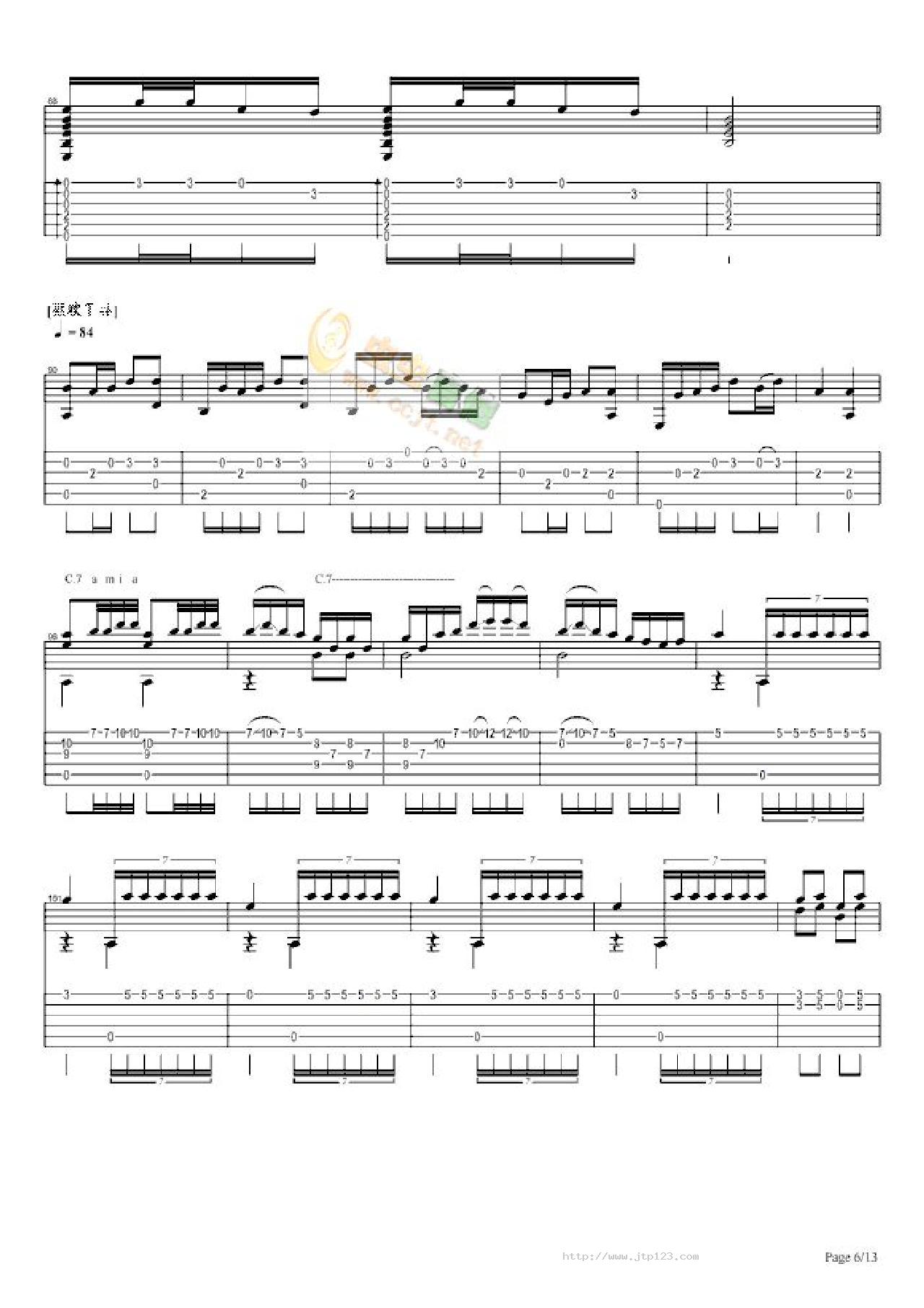 春江花月夜吉他谱_殷飚_C调和弦弹唱谱_图谱6