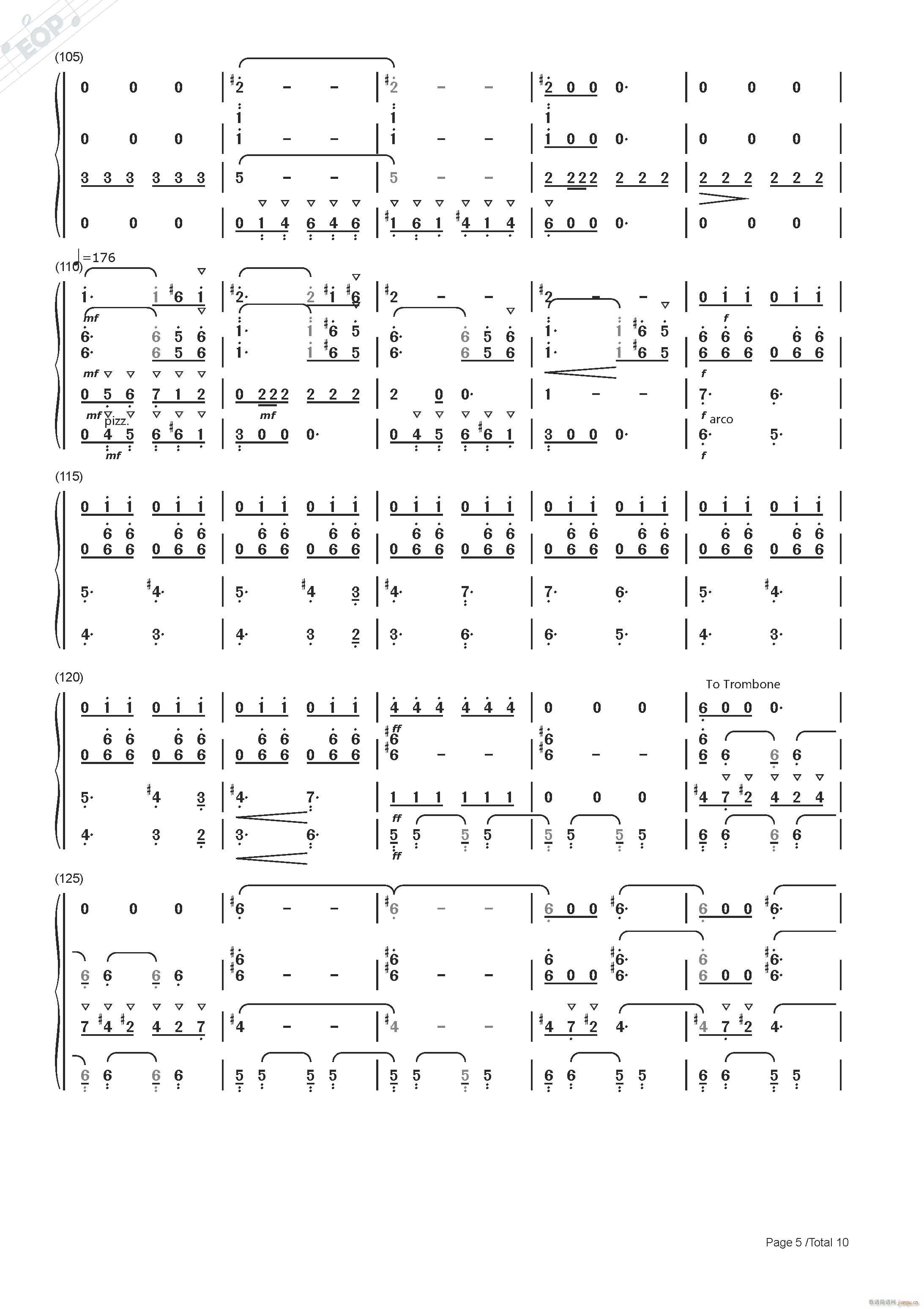 弗朗茨 冯 苏佩 轻骑兵序曲 混合四重奏(总谱)5