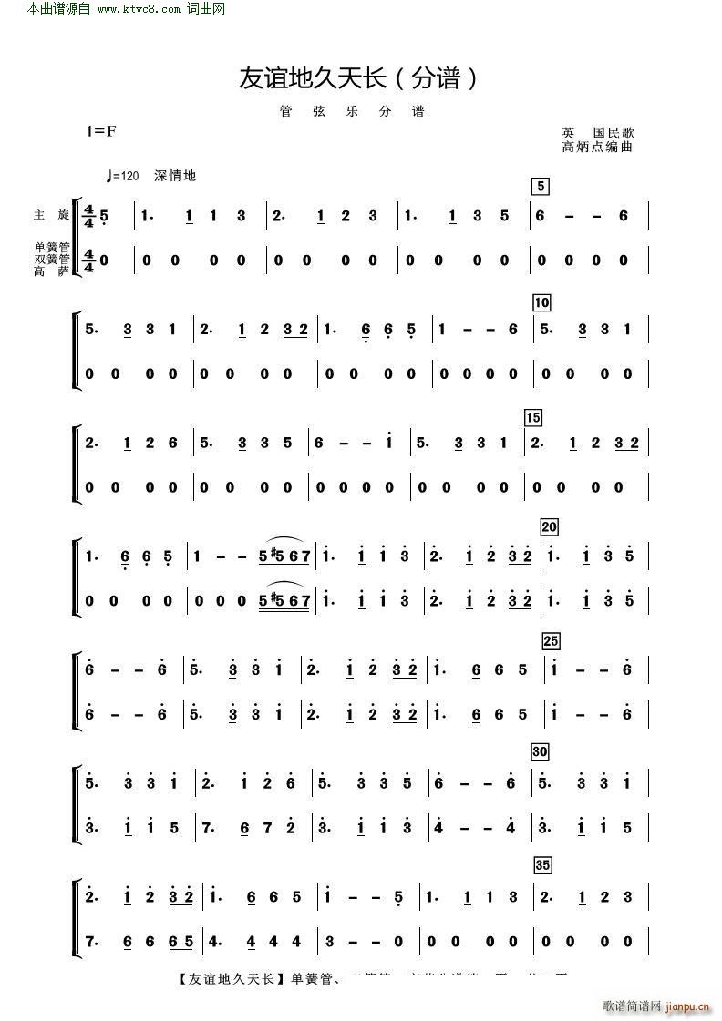 友谊地久天长 管弦乐(总谱)7