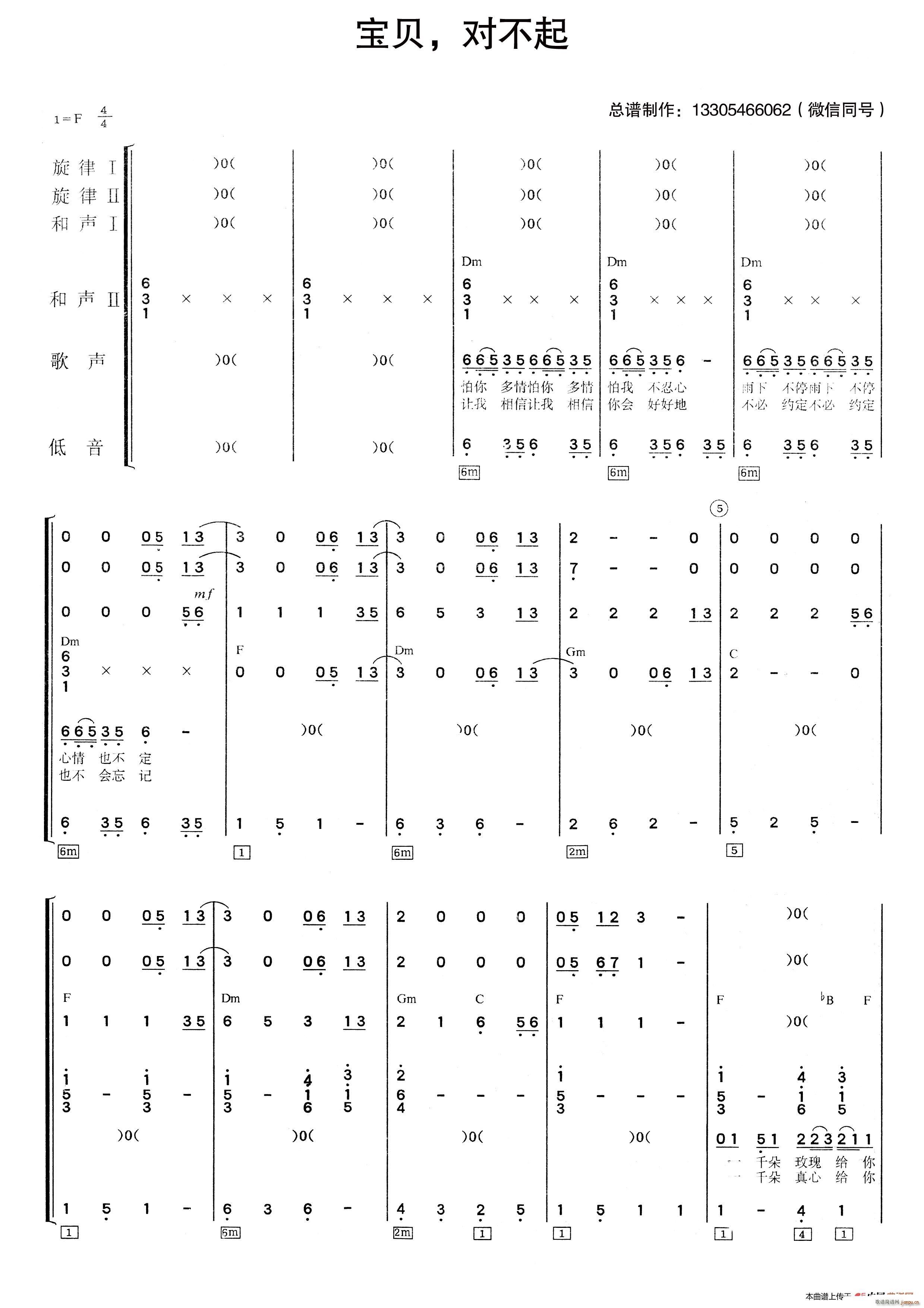 宝贝 对不起 乐队(总谱)1