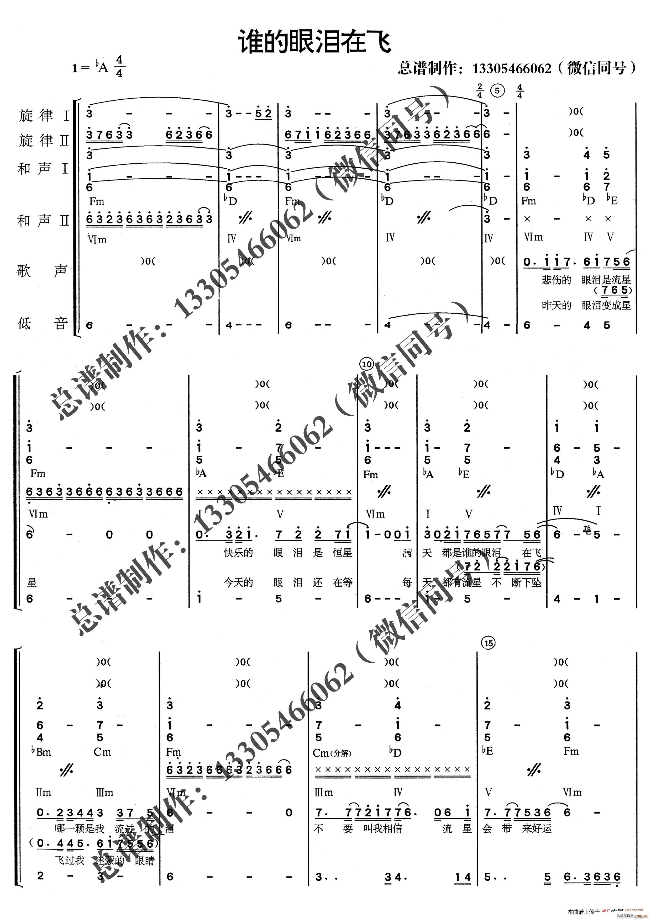 谁的眼泪在飞 乐队(总谱)1
