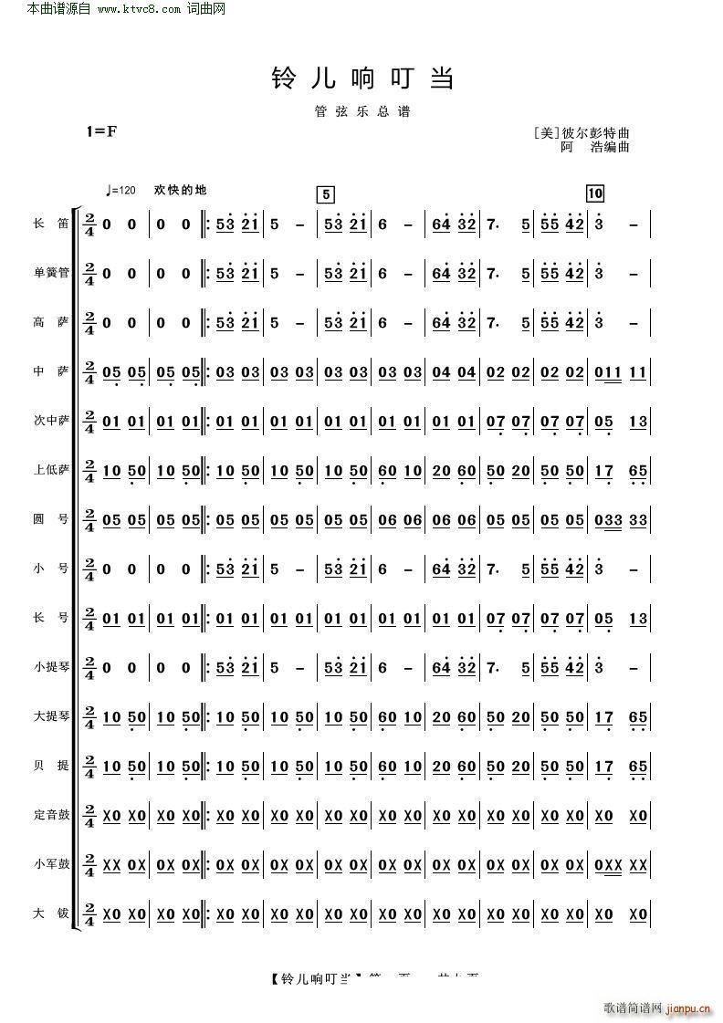铃儿响叮当 管弦乐(总谱)1