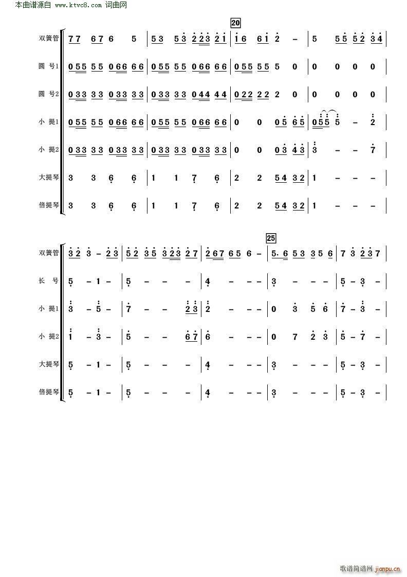 在希望的田野上 管弦乐(总谱)3