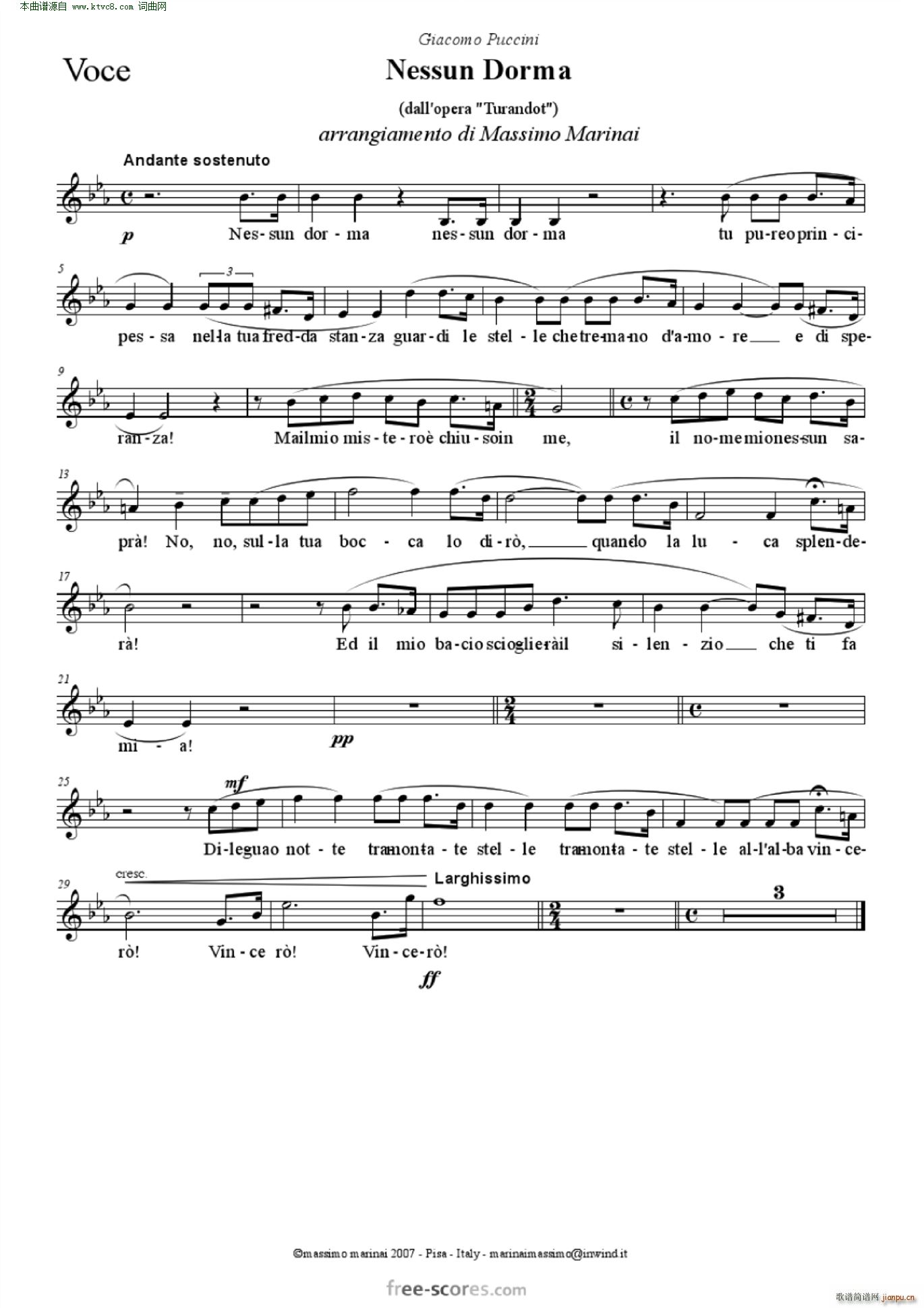 NessunDorma今夜无人入睡 管弦乐 含各声部(总谱)9