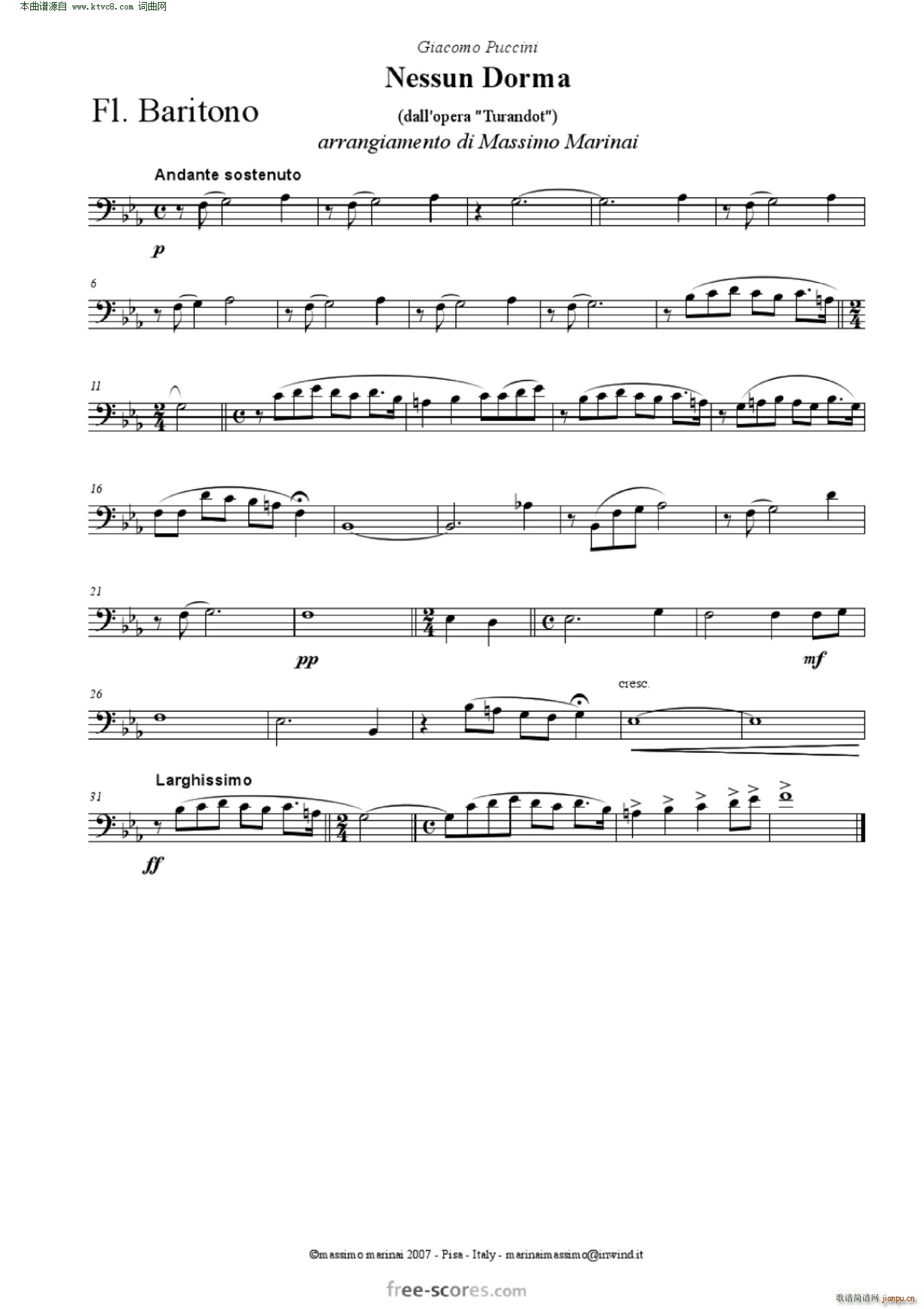 NessunDorma今夜无人入睡 管弦乐 含各声部(总谱)16