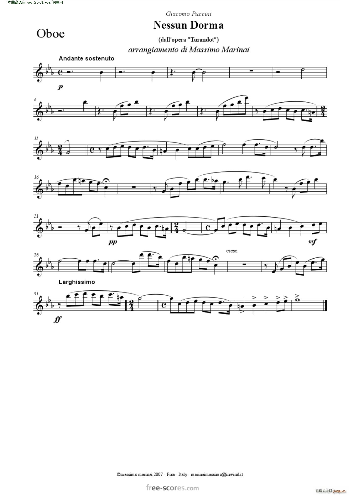 NessunDorma今夜无人入睡 管弦乐 含各声部(总谱)17
