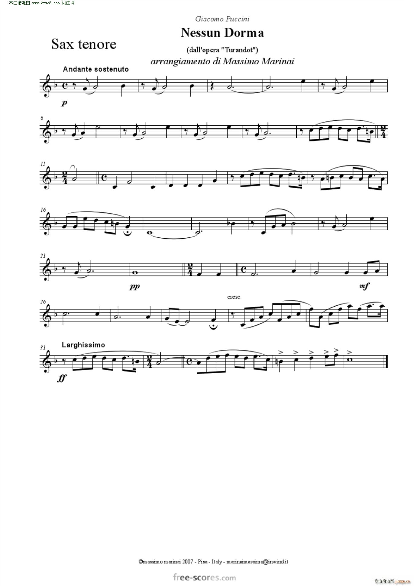 NessunDorma今夜无人入睡 管弦乐 含各声部(总谱)21