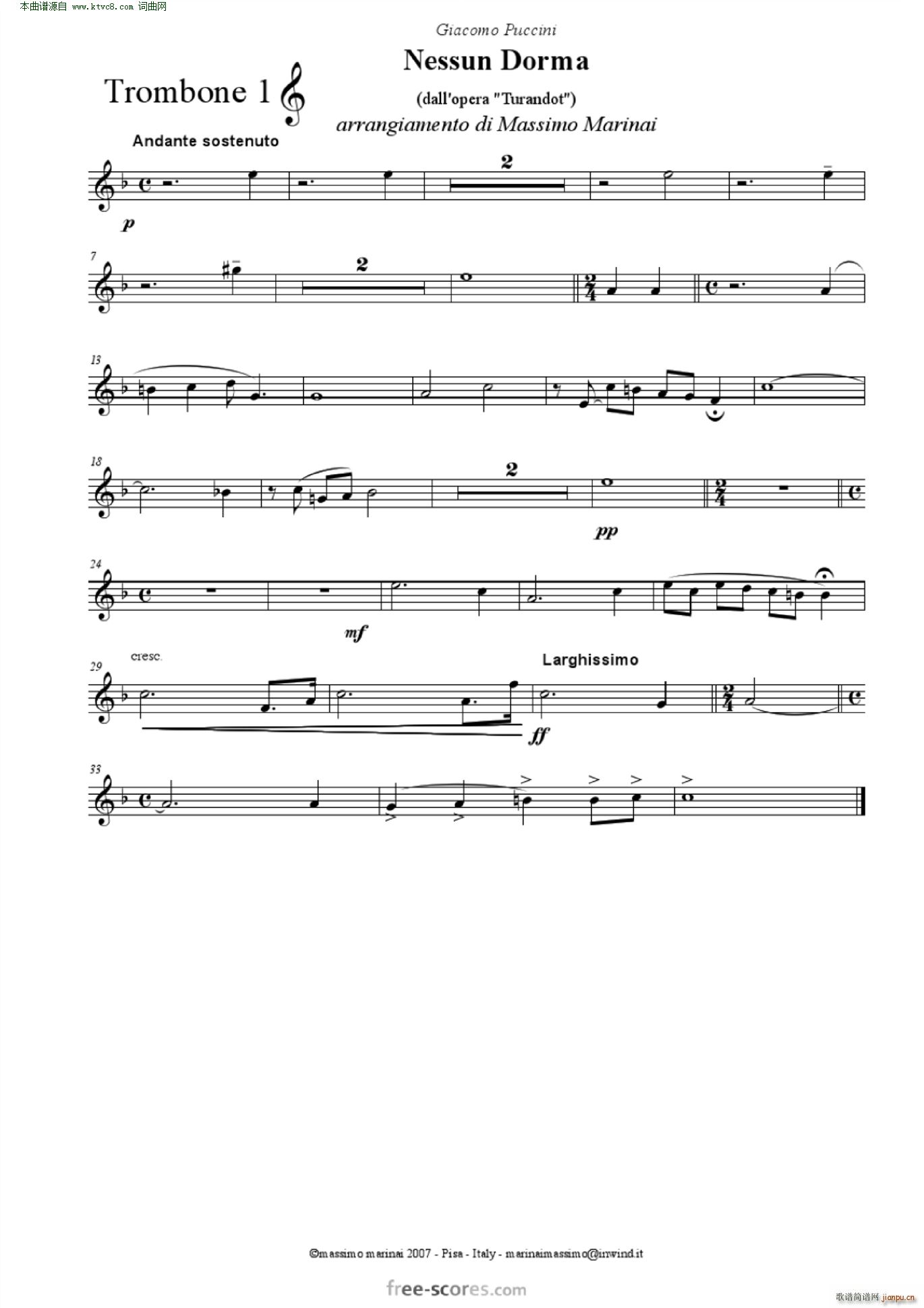 NessunDorma今夜无人入睡 管弦乐 含各声部(总谱)24