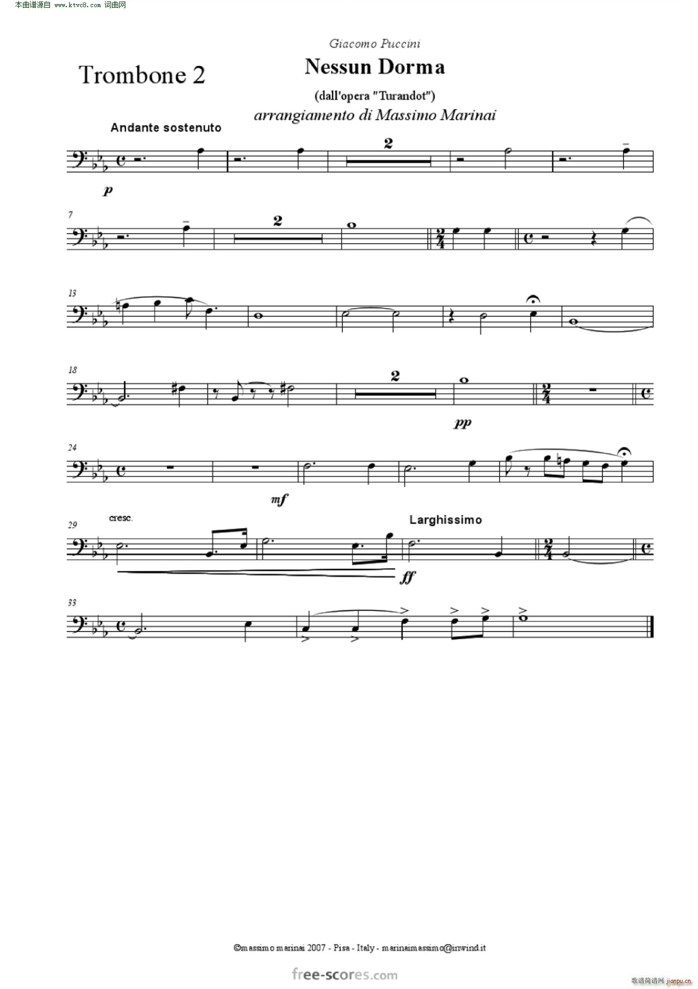 NessunDorma今夜无人入睡 管弦乐 含各声部(总谱)25