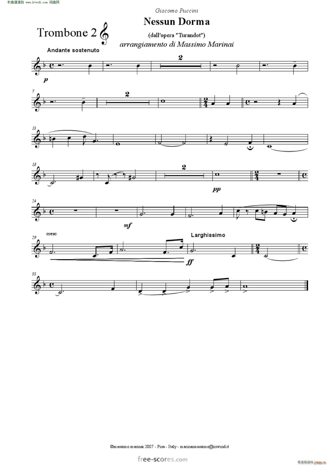 NessunDorma今夜无人入睡 管弦乐 含各声部(总谱)26