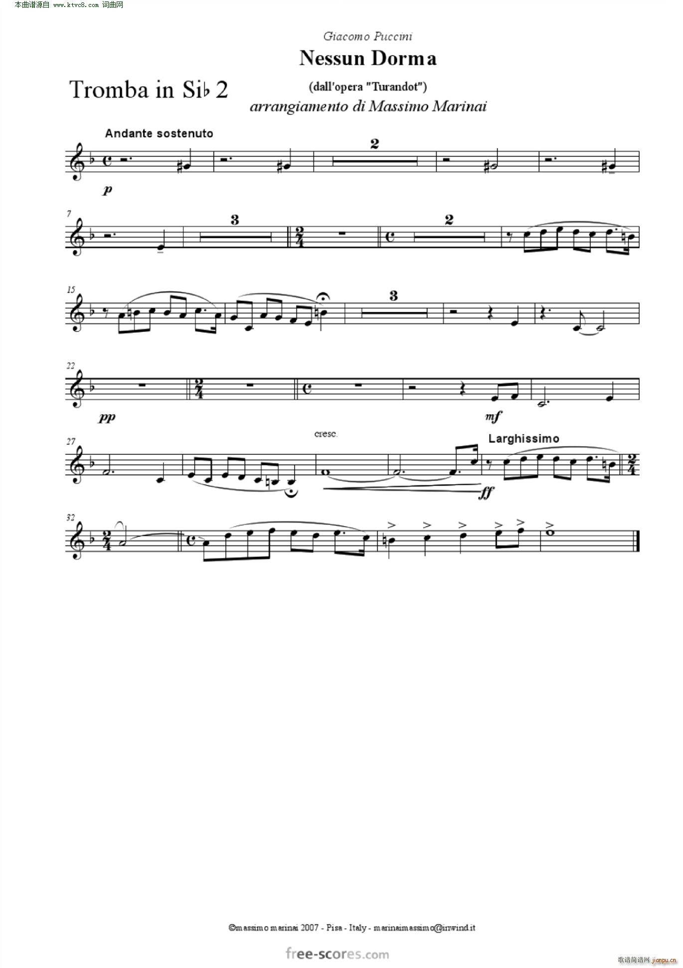 NessunDorma今夜无人入睡 管弦乐 含各声部(总谱)28