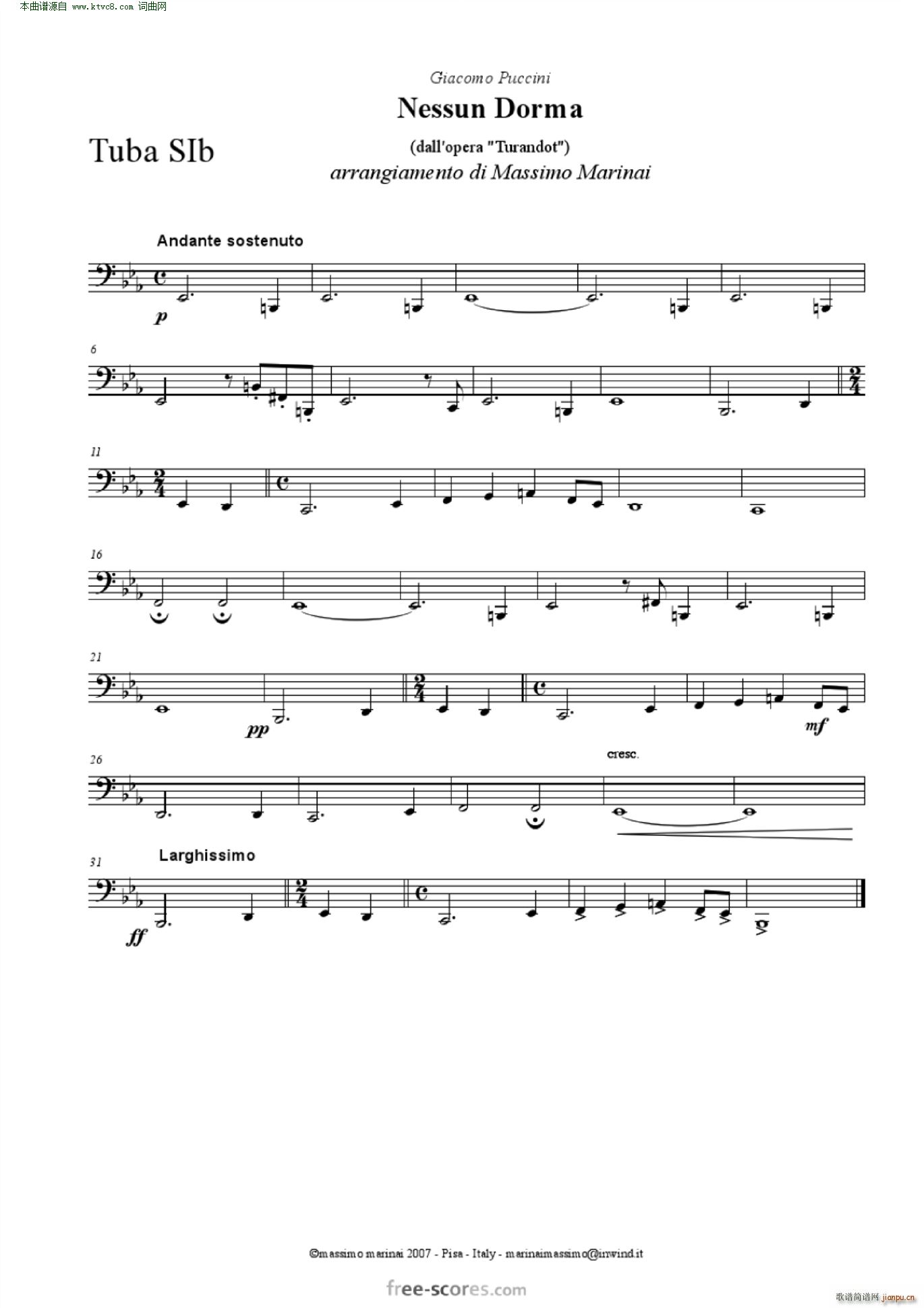 NessunDorma今夜无人入睡 管弦乐 含各声部(总谱)30