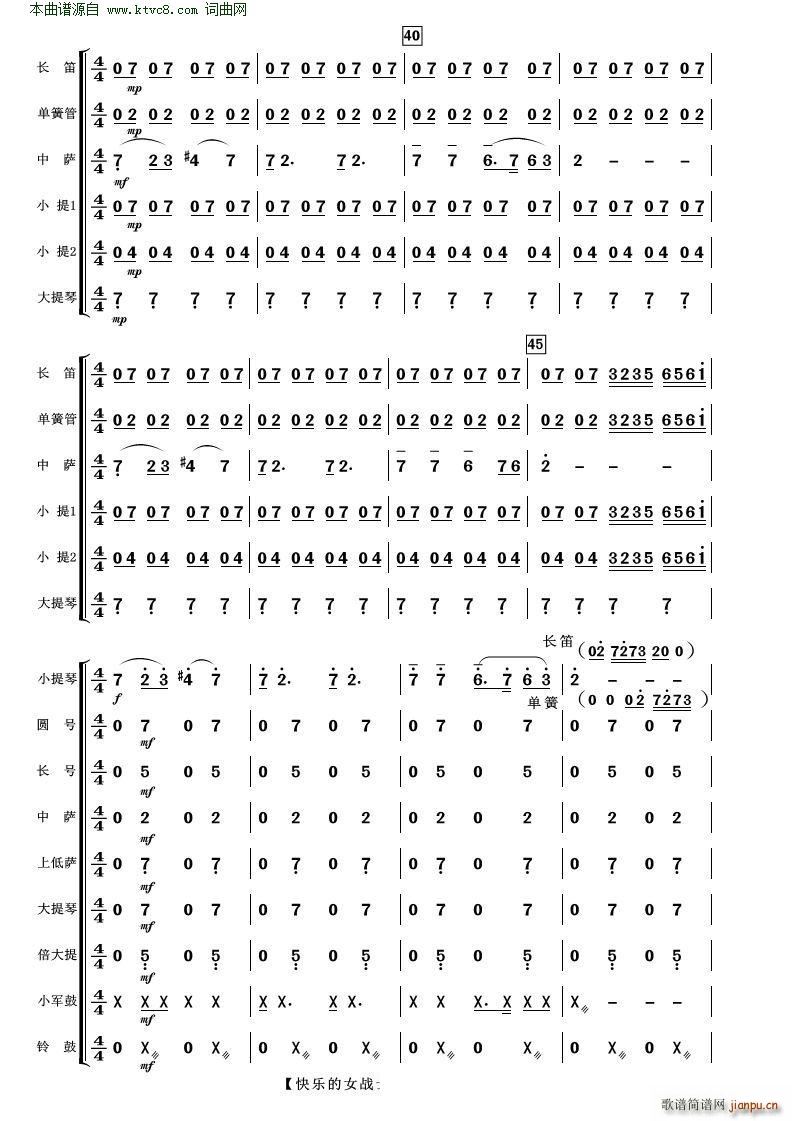 快乐的女战士 管弦乐(总谱)8