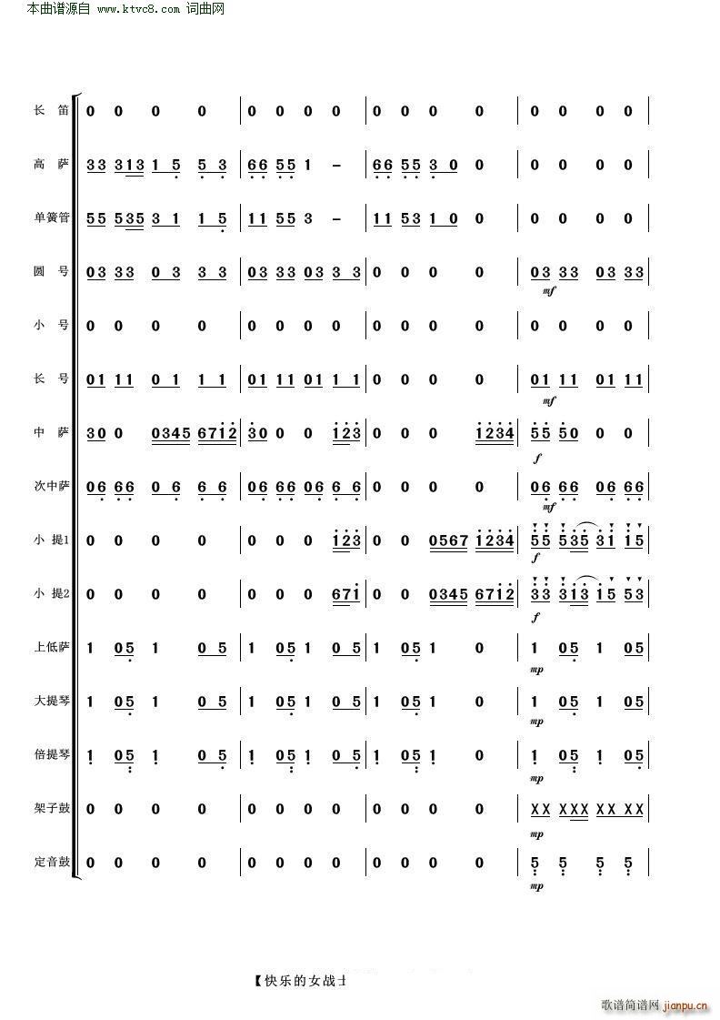 快乐的女战士 管弦乐(总谱)13