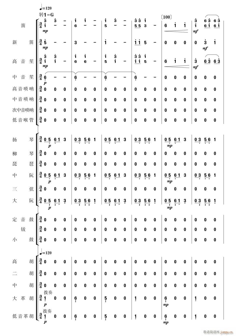 瑶族舞曲 民乐合奏 16(总谱)1