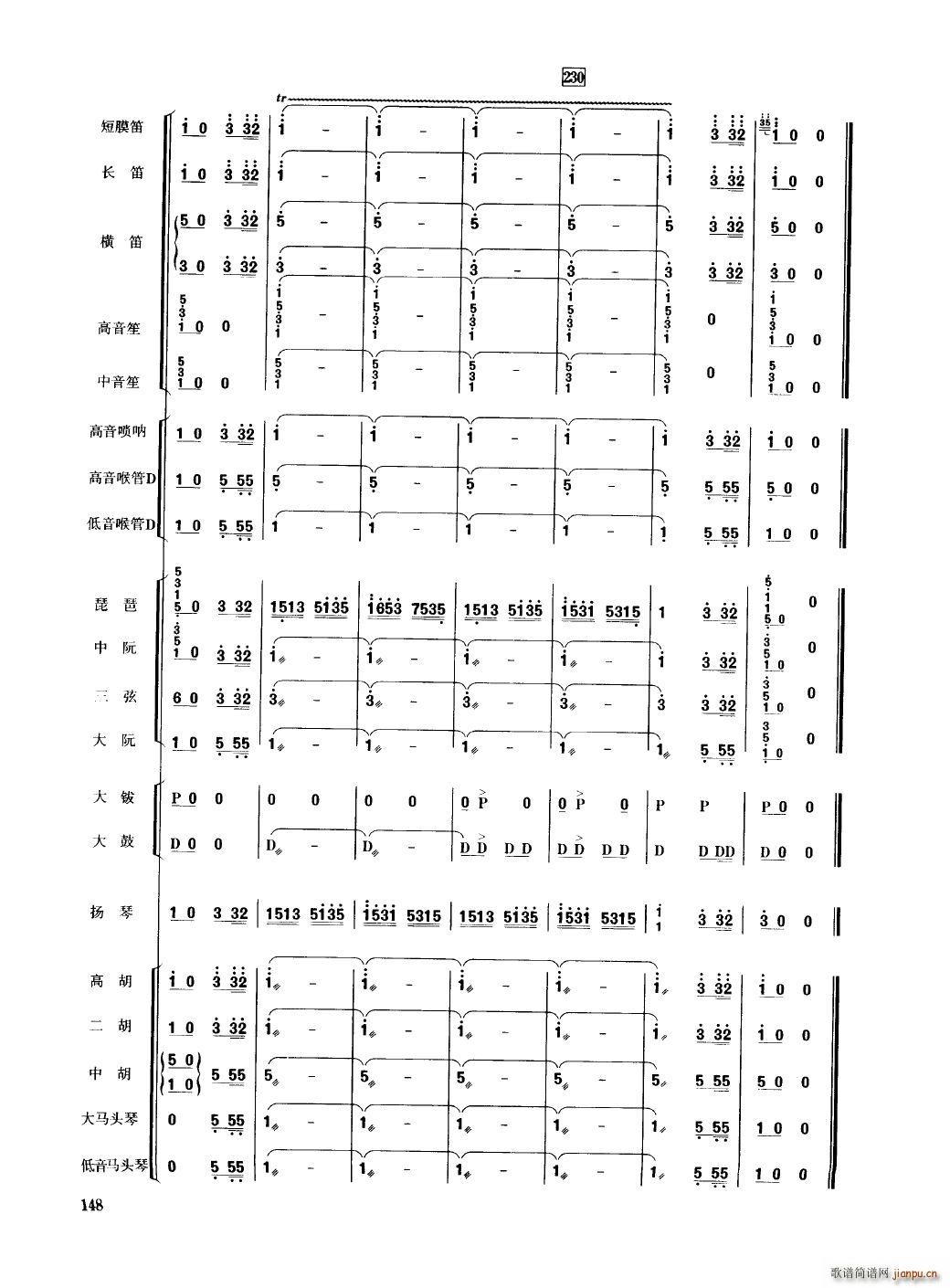 中国民族器乐合奏曲集 151 200(总谱)1
