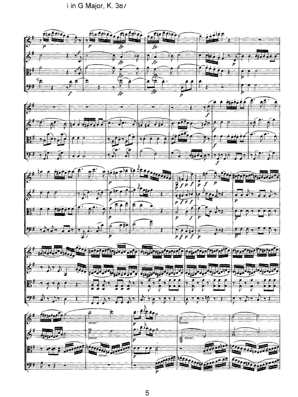 Mozart Quartet No 14 in G Major K 387(总谱)5