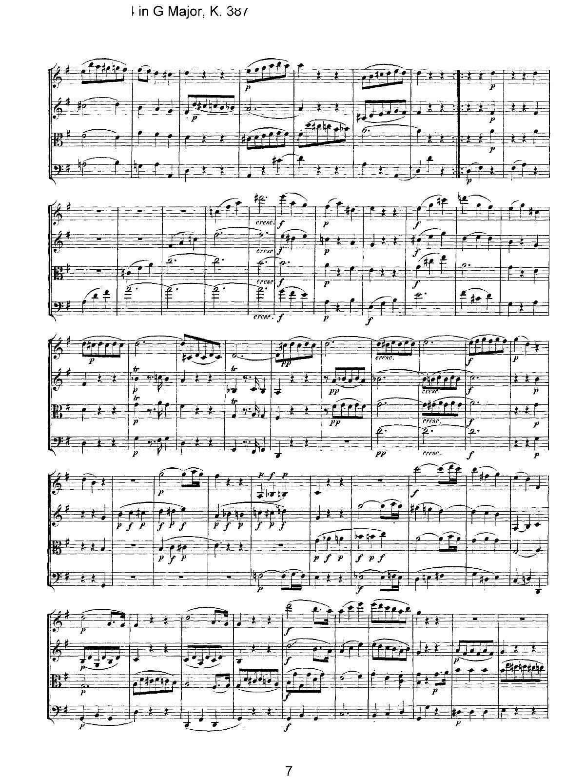 Mozart Quartet No 14 in G Major K 387(总谱)7