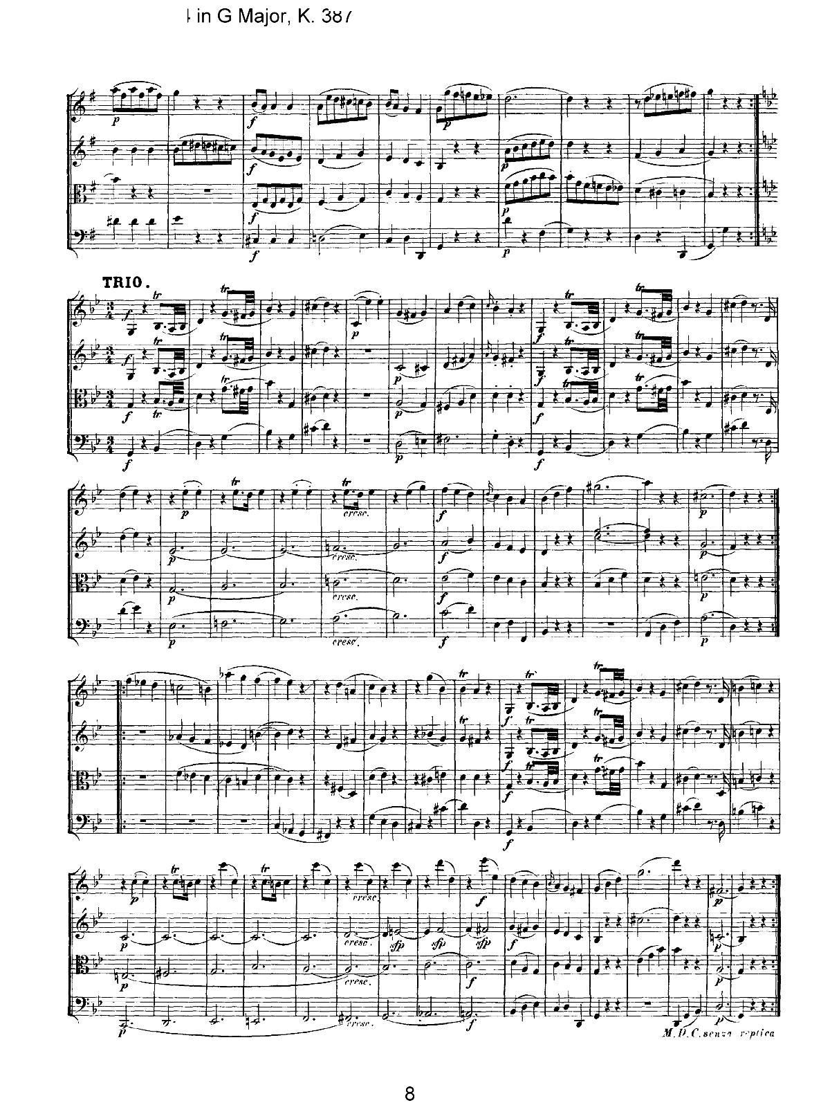 Mozart Quartet No 14 in G Major K 387(总谱)8