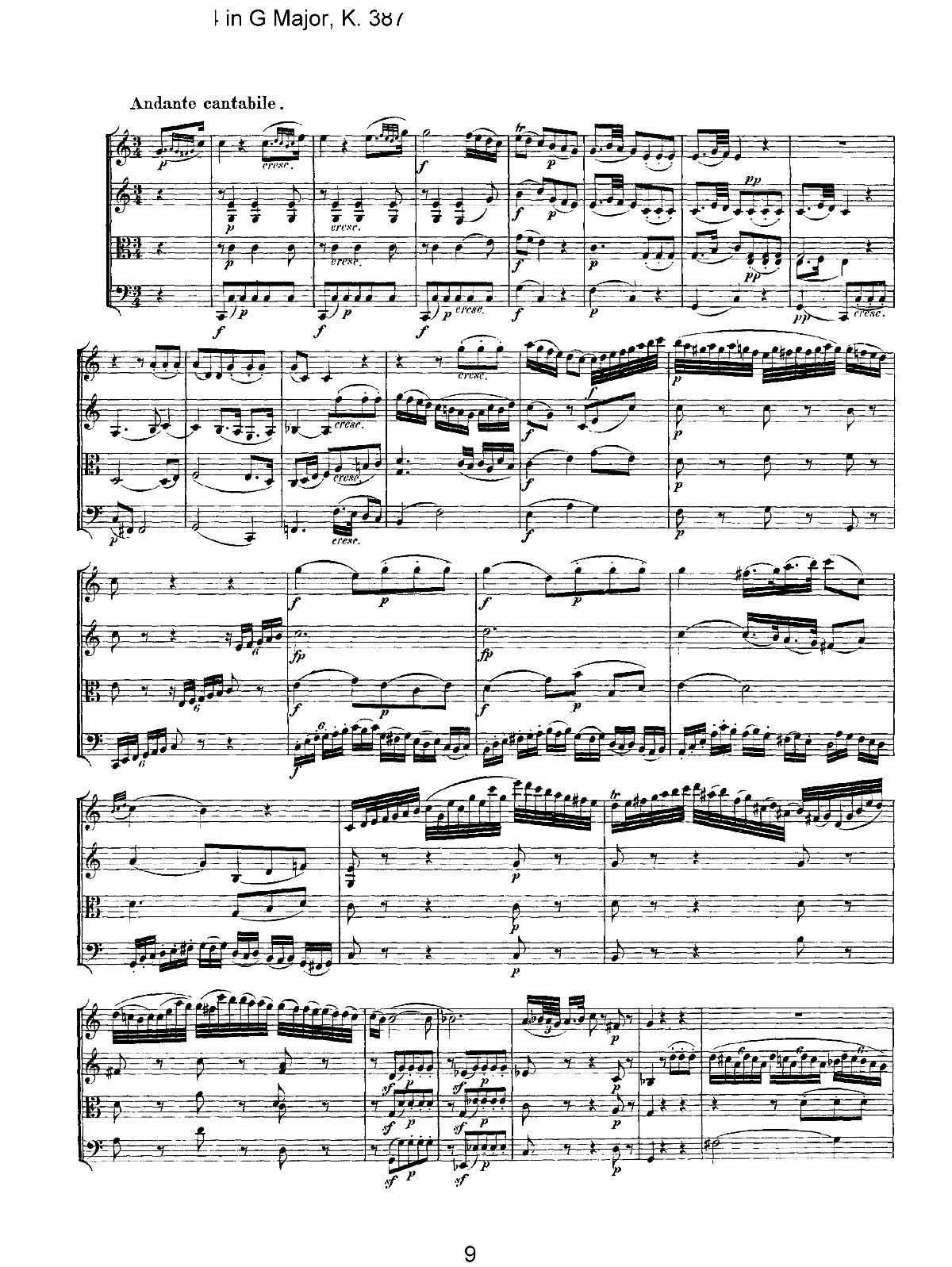 Mozart Quartet No 14 in G Major K 387(总谱)9
