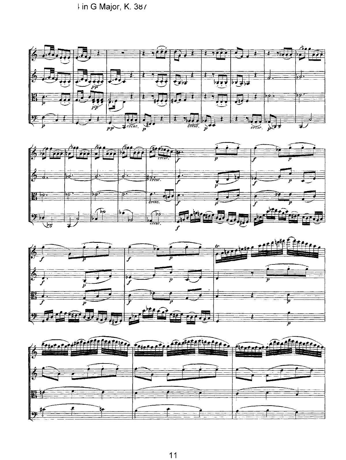 Mozart Quartet No 14 in G Major K 387(总谱)11
