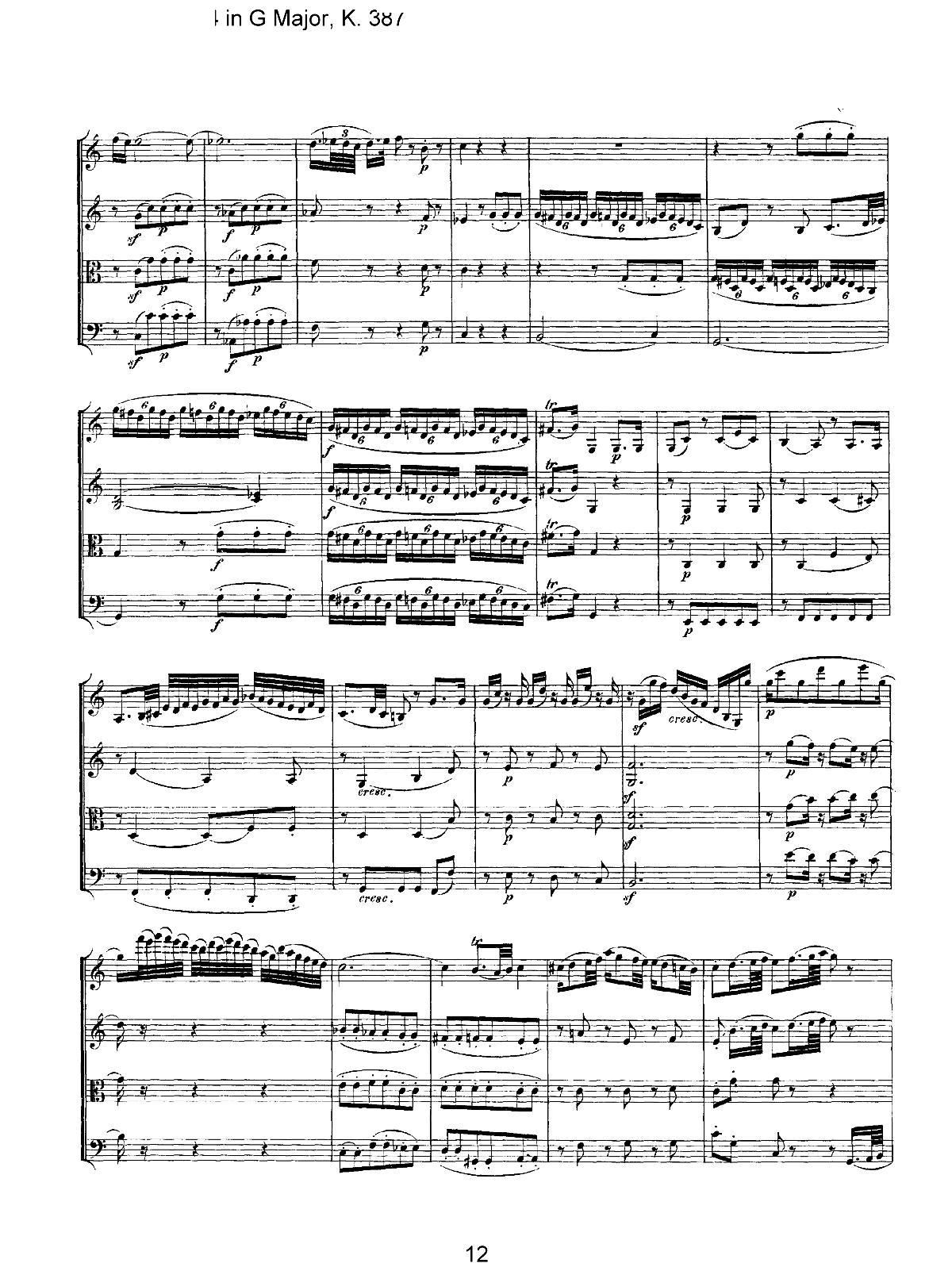 Mozart Quartet No 14 in G Major K 387(总谱)12