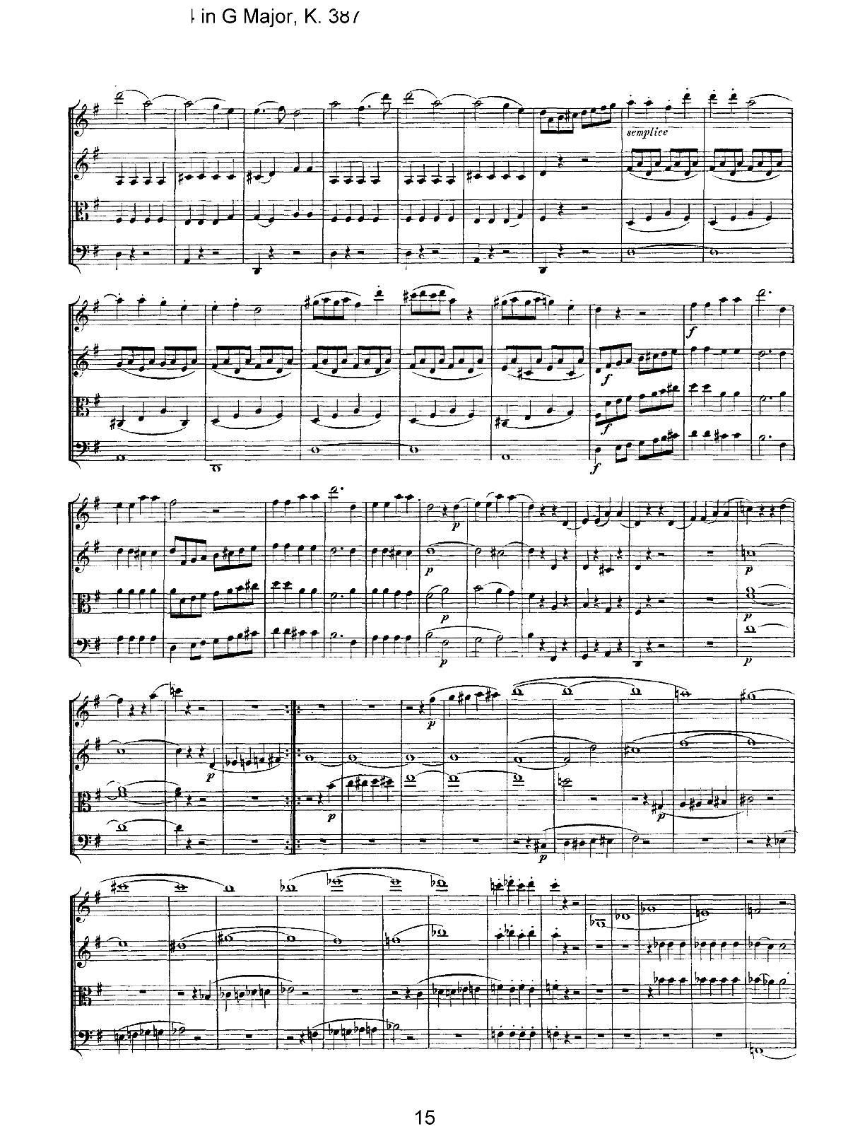 Mozart Quartet No 14 in G Major K 387(总谱)15