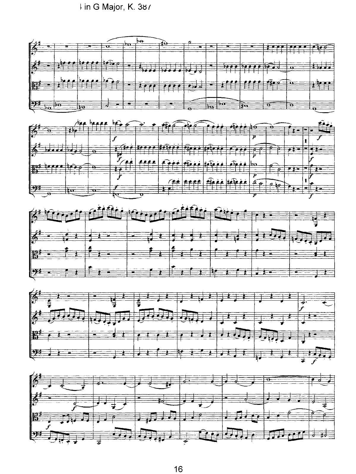 Mozart Quartet No 14 in G Major K 387(总谱)16