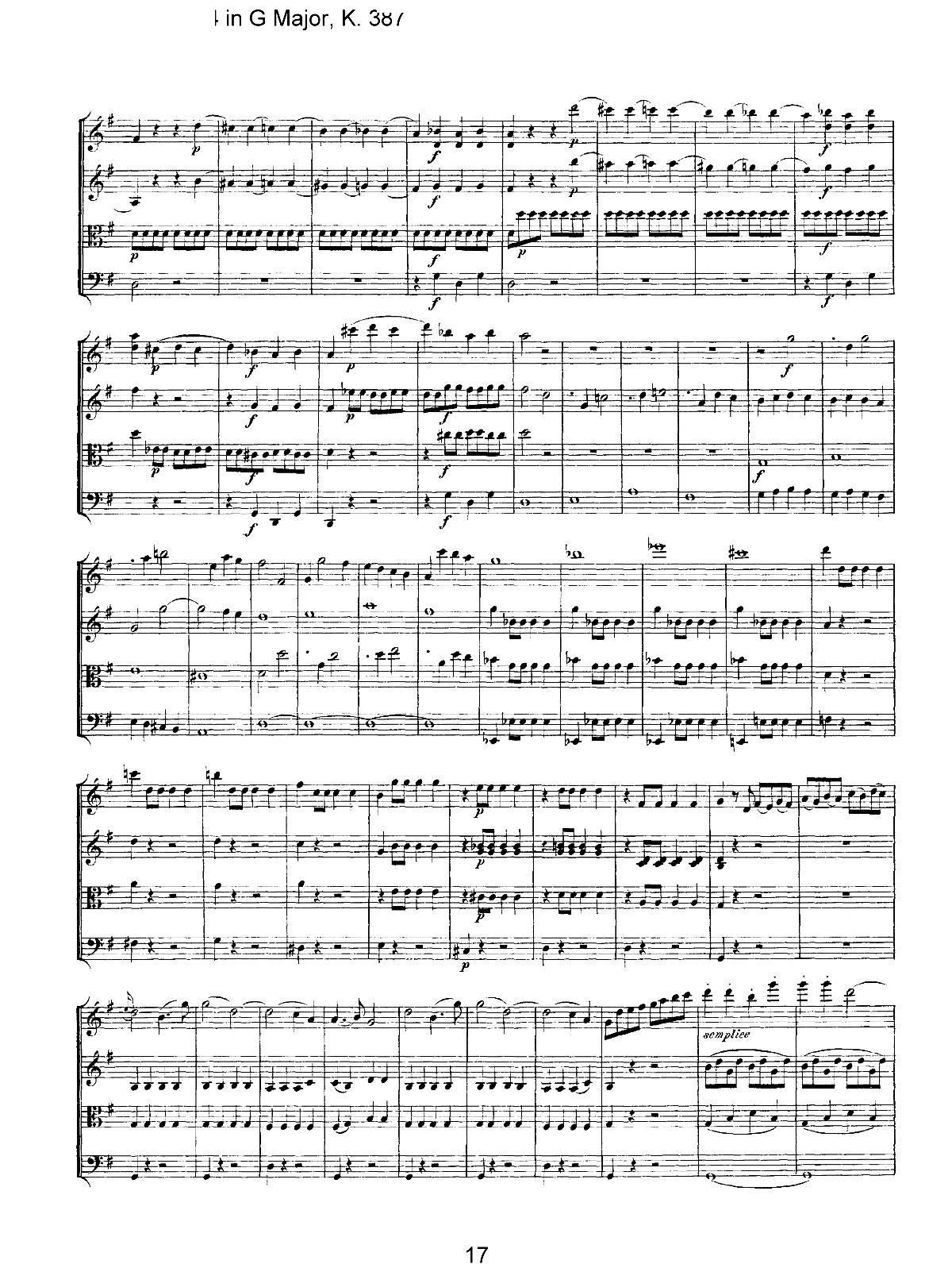 Mozart Quartet No 14 in G Major K 387(总谱)17