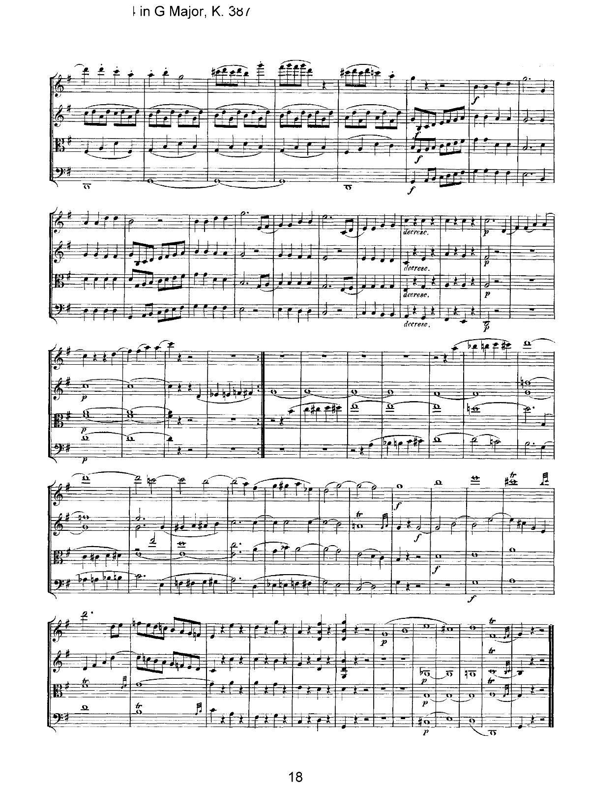 Mozart Quartet No 14 in G Major K 387(总谱)18
