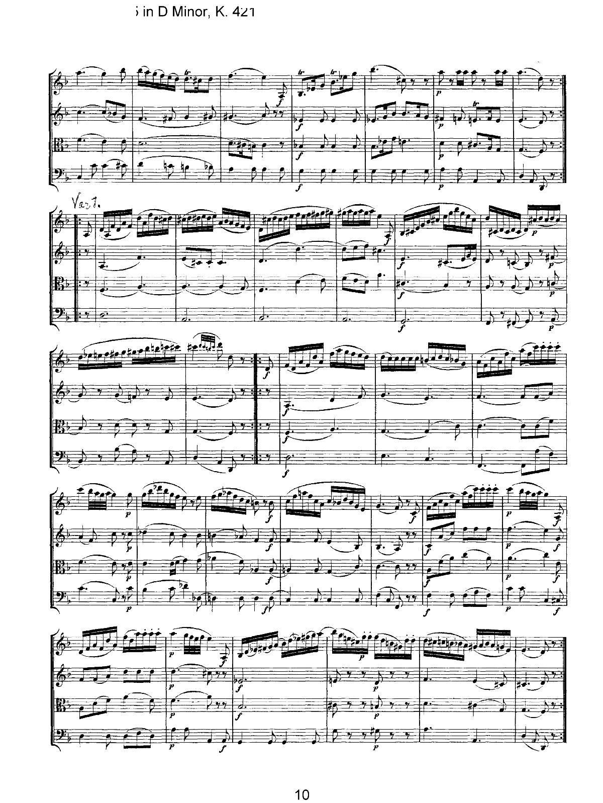 Mozart Quartet No 15 in D Minor K 421(总谱)10