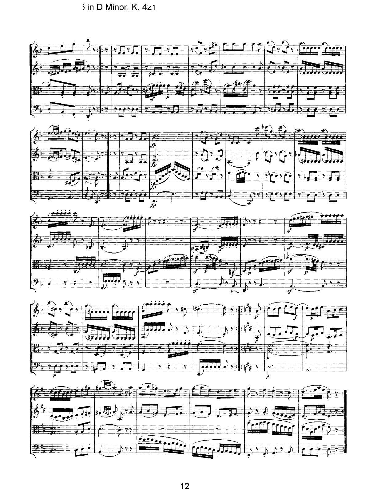 Mozart Quartet No 15 in D Minor K 421(总谱)12