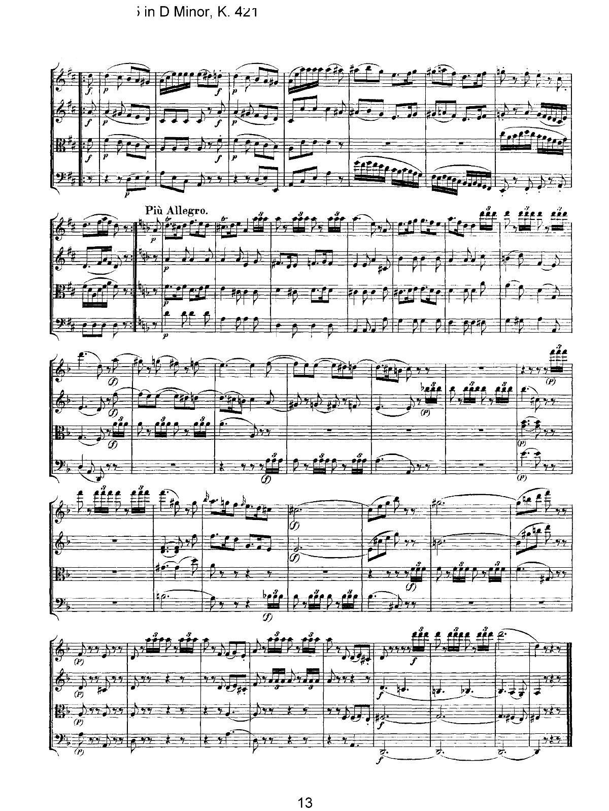 Mozart Quartet No 15 in D Minor K 421(总谱)13