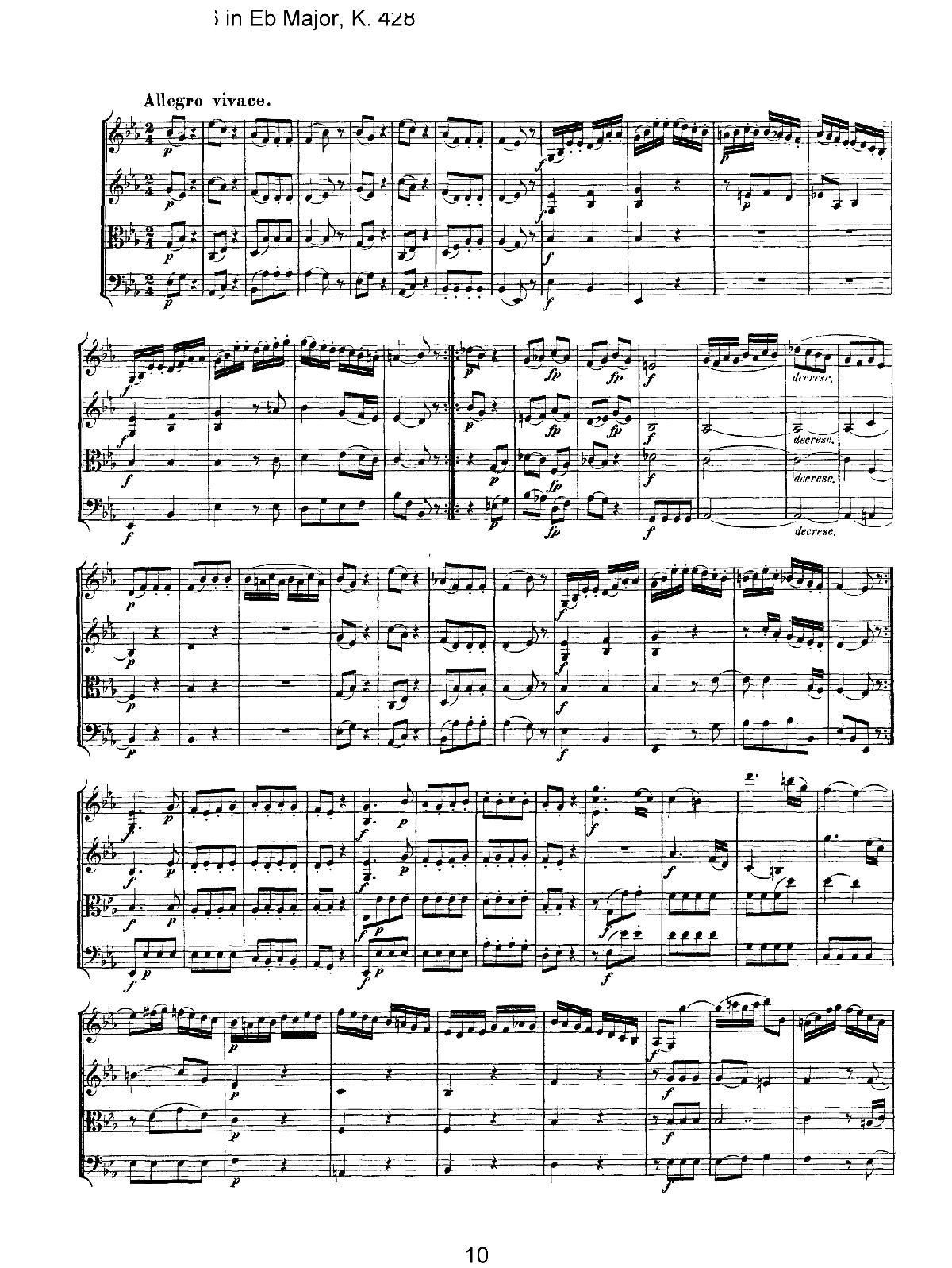 Mozart Quartet No 16 in Eb Major K 428(总谱)10