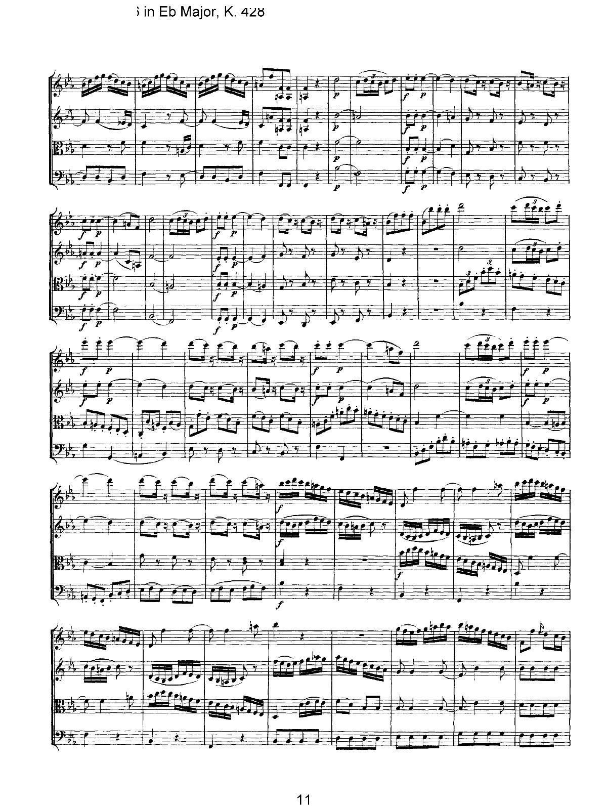 Mozart Quartet No 16 in Eb Major K 428(总谱)11