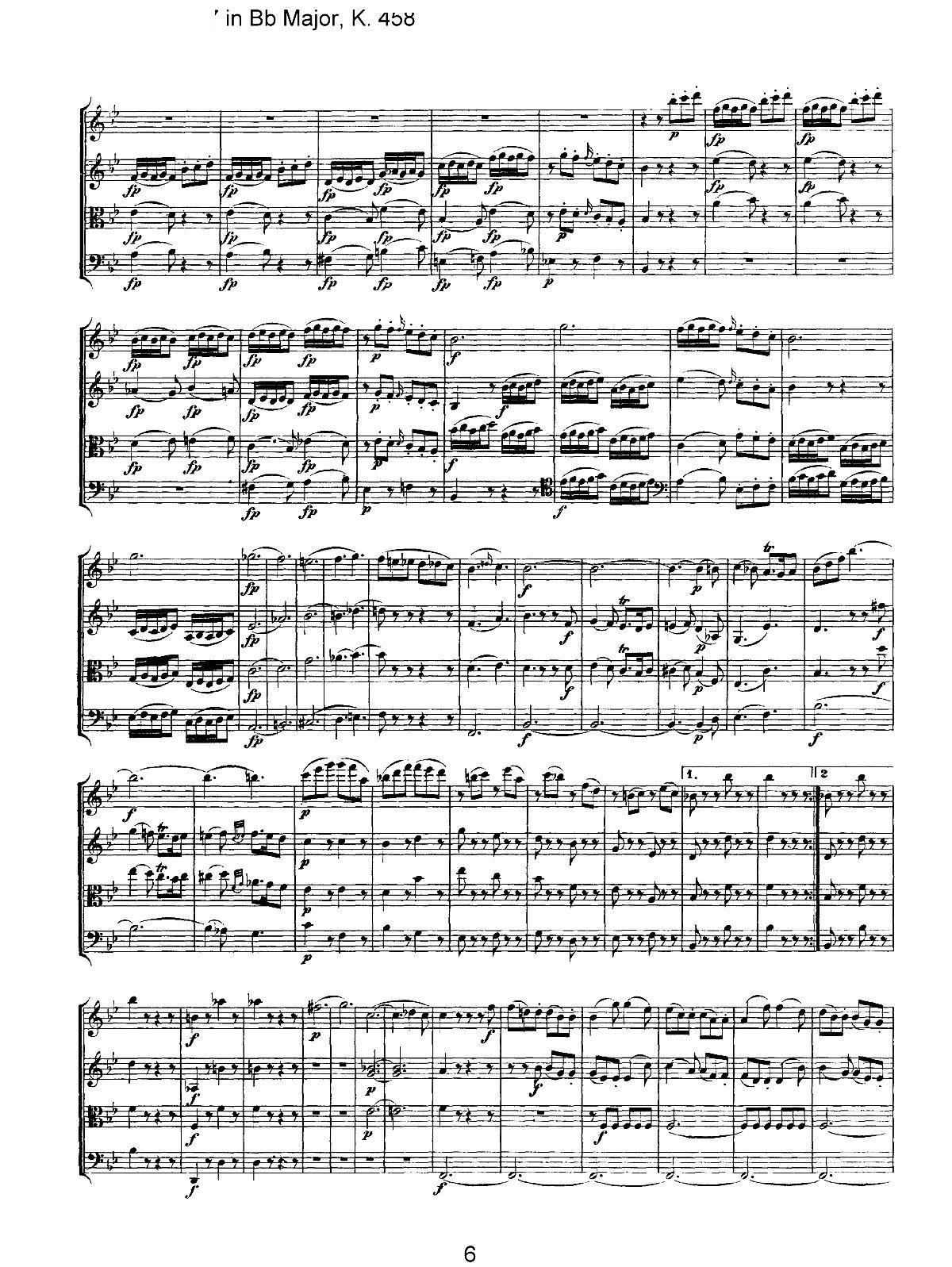 Mozart Quartet No 17 in Bb Major K 458(总谱)6