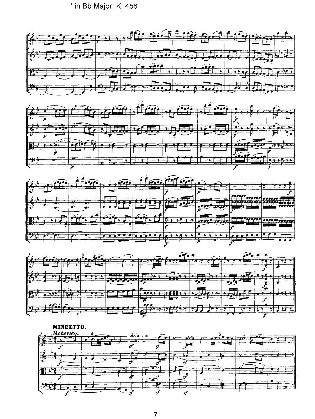 Mozart Quartet No 17 in Bb Major K 458(总谱)7