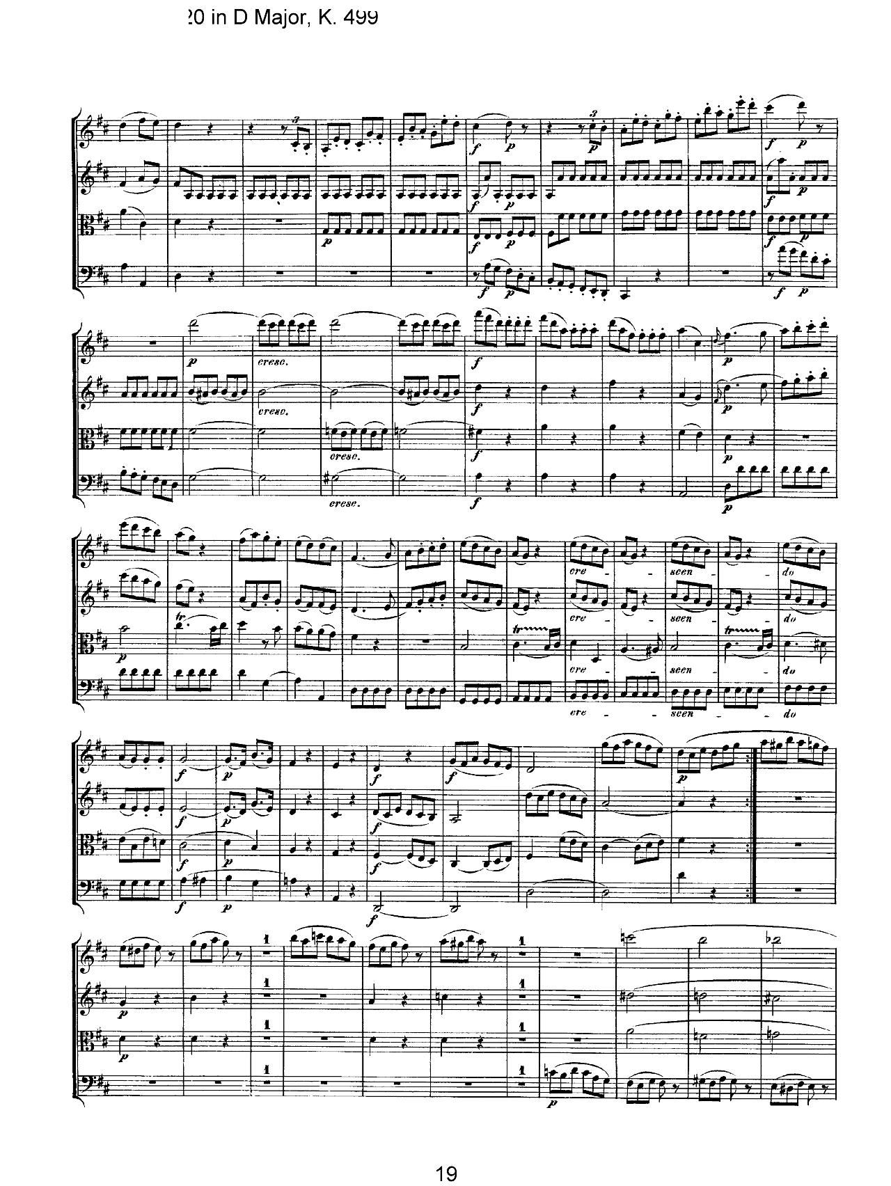 Mozart Quartet No 20 in D Major K 499(总谱)19