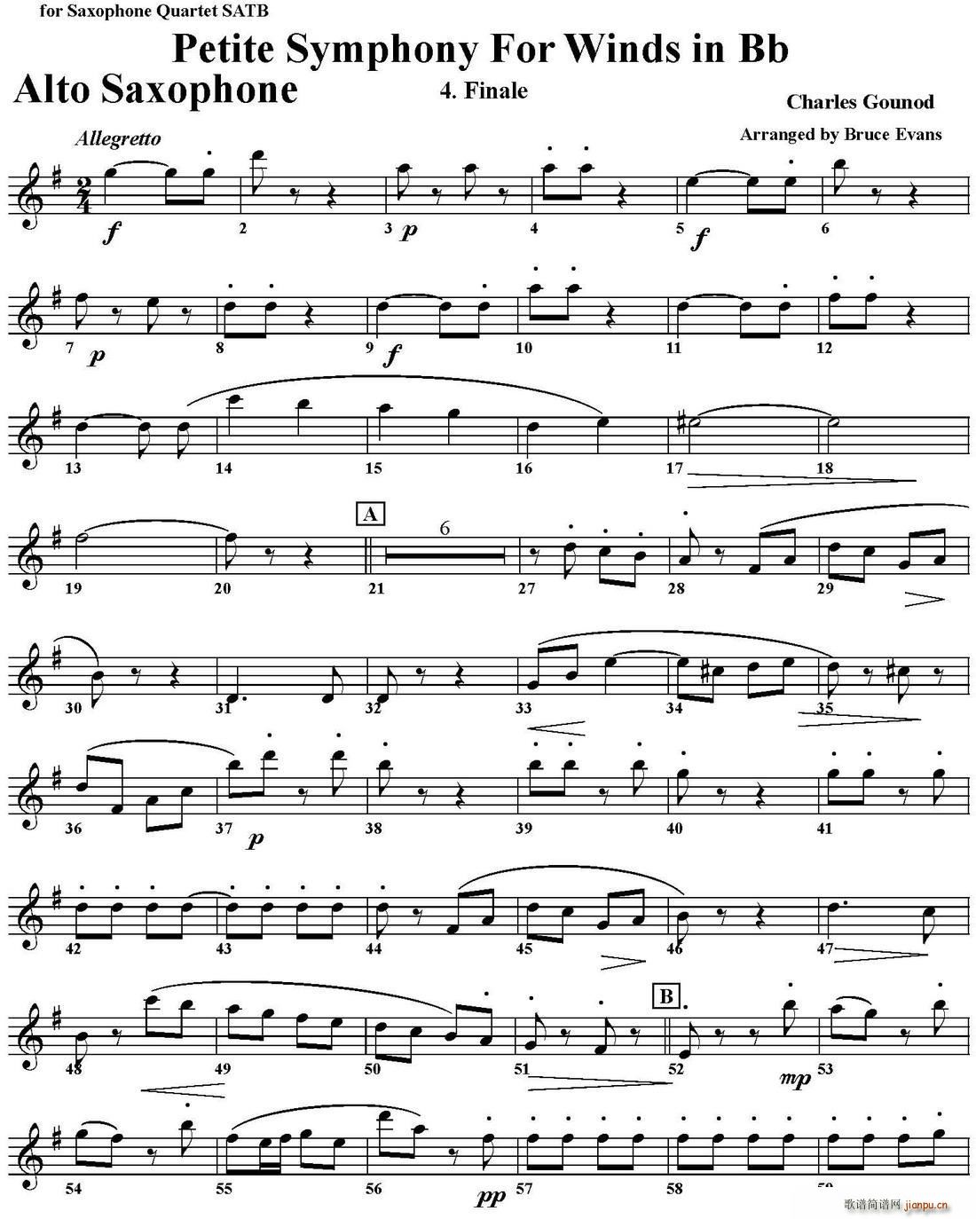 Petite Symphony For Winds in Bb 四重奏 中音萨克斯(总谱)1