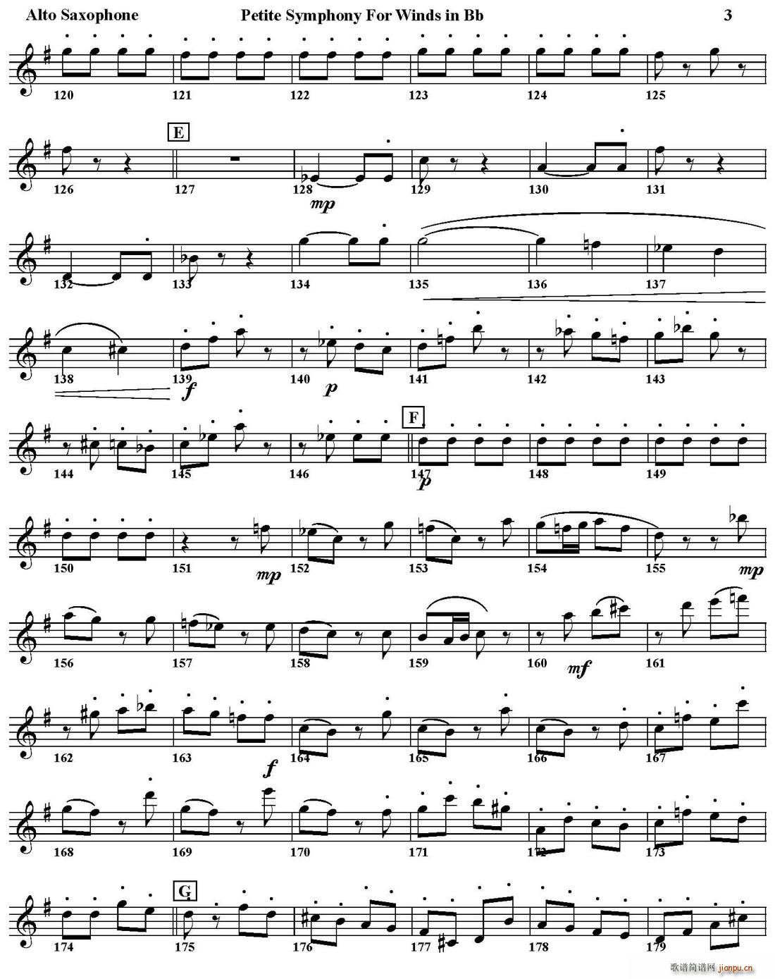 Petite Symphony For Winds in Bb 四重奏 中音萨克斯(总谱)3